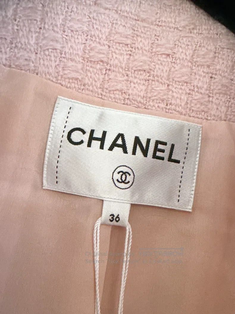 Chanel Chanel 24K autumn and winter pink waffle tweed jacket Size XS / US 0-2 / IT 36-38 - 6 Thumbnail