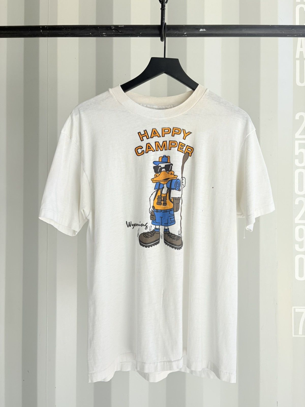 Vintage Vintage Happy Camper Shirt Faded Distressed Grunge Band Size US XL / EU 56 / 4 - 1 Thumbnail
