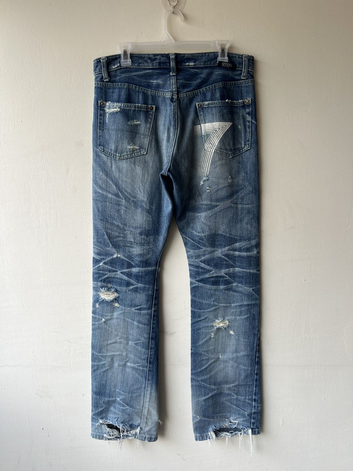Izreel by Kazuhiro Takakura Distressed Denim Selvedge Jeans