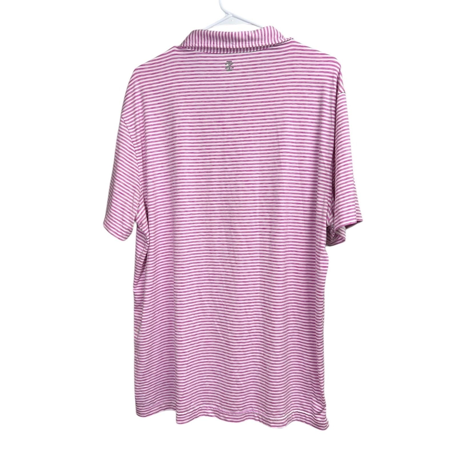 Izod Izod Golf Polo Shirt Men's Large Pink Stripes Short Sleeve Size US L / EU 52-54 / 3 - 12 Thumbnail