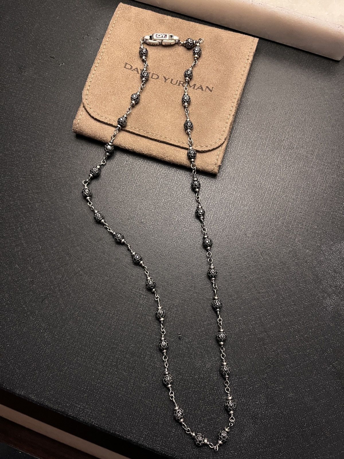 David Yurman David Yurman Diamond Spiritual Bead Necklace 26in Size 26 - 5 Thumbnail