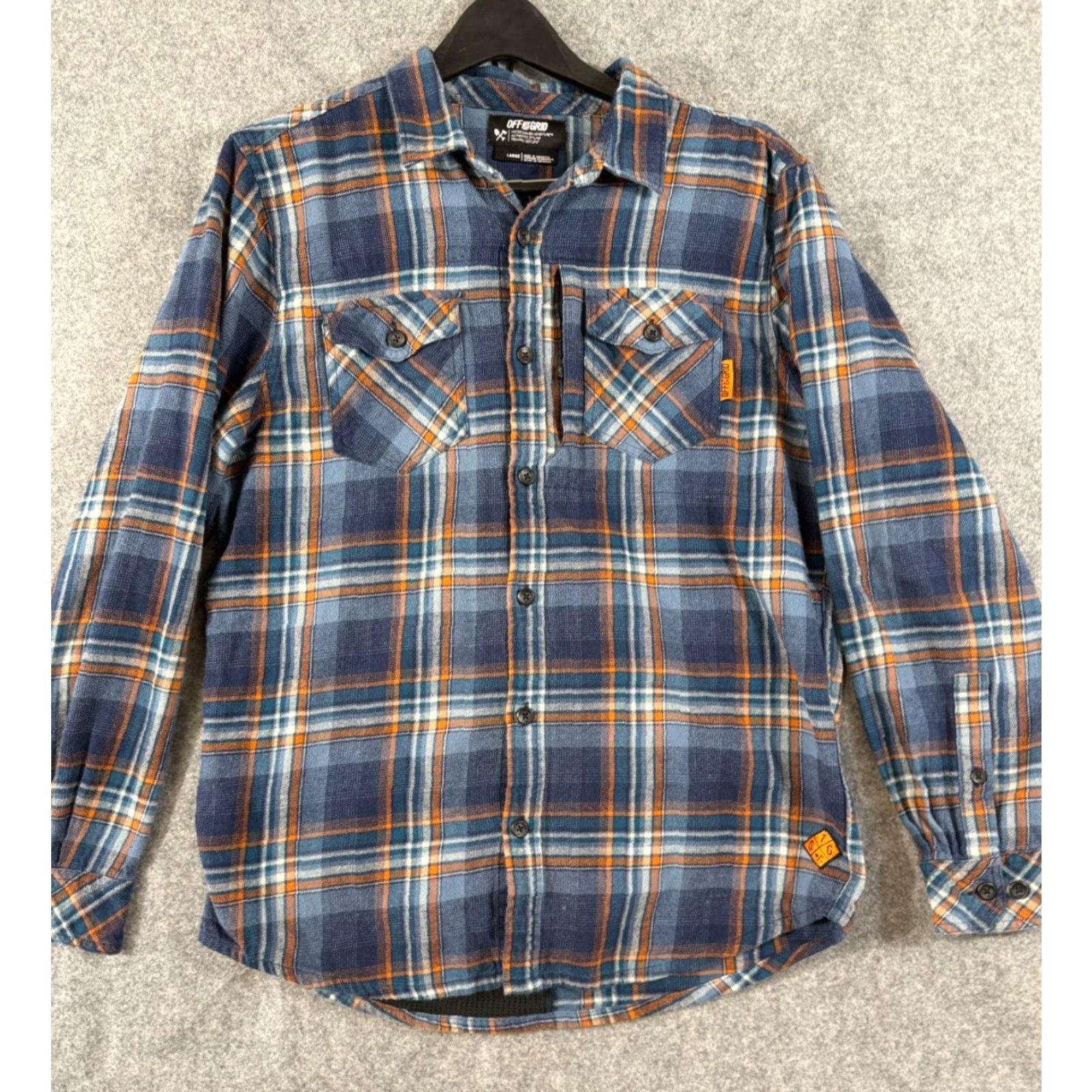 Vintage Off The Grid Shirt Mens L Blue Plaid Destroyer Flannel Button-Up Outdoor Adventure Pockets Shirt Mens L Blue Plaid Destroyer Flannel Button-Up Size US L / EU 52-54 / 3 - 2 Thumbnail