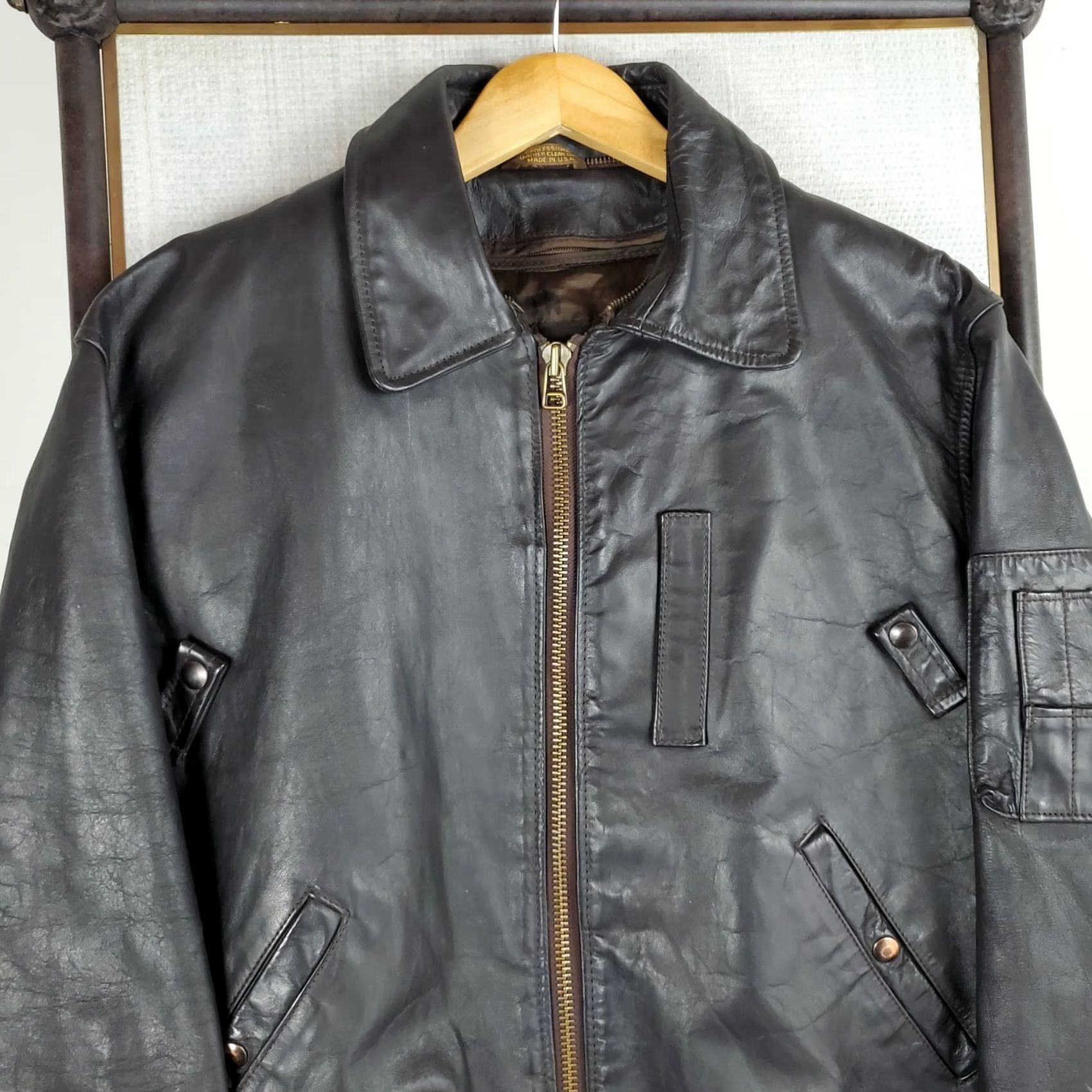 Vintage VTG Excelled Leather Jacket Men Bomber Jacket Large B-15 Zip Liner Vest Thinsulate Insulated Brown Vintage Size US L / EU 52-54 / 3 - 4 Thumbnail