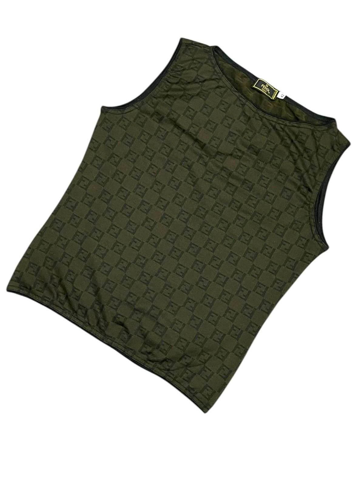 Fendi Fendi Monogram Luxury Iconic Retro Vintage 80/90s Tank Tops Size M / US 6-8 / IT 42-44 - 13 Thumbnail