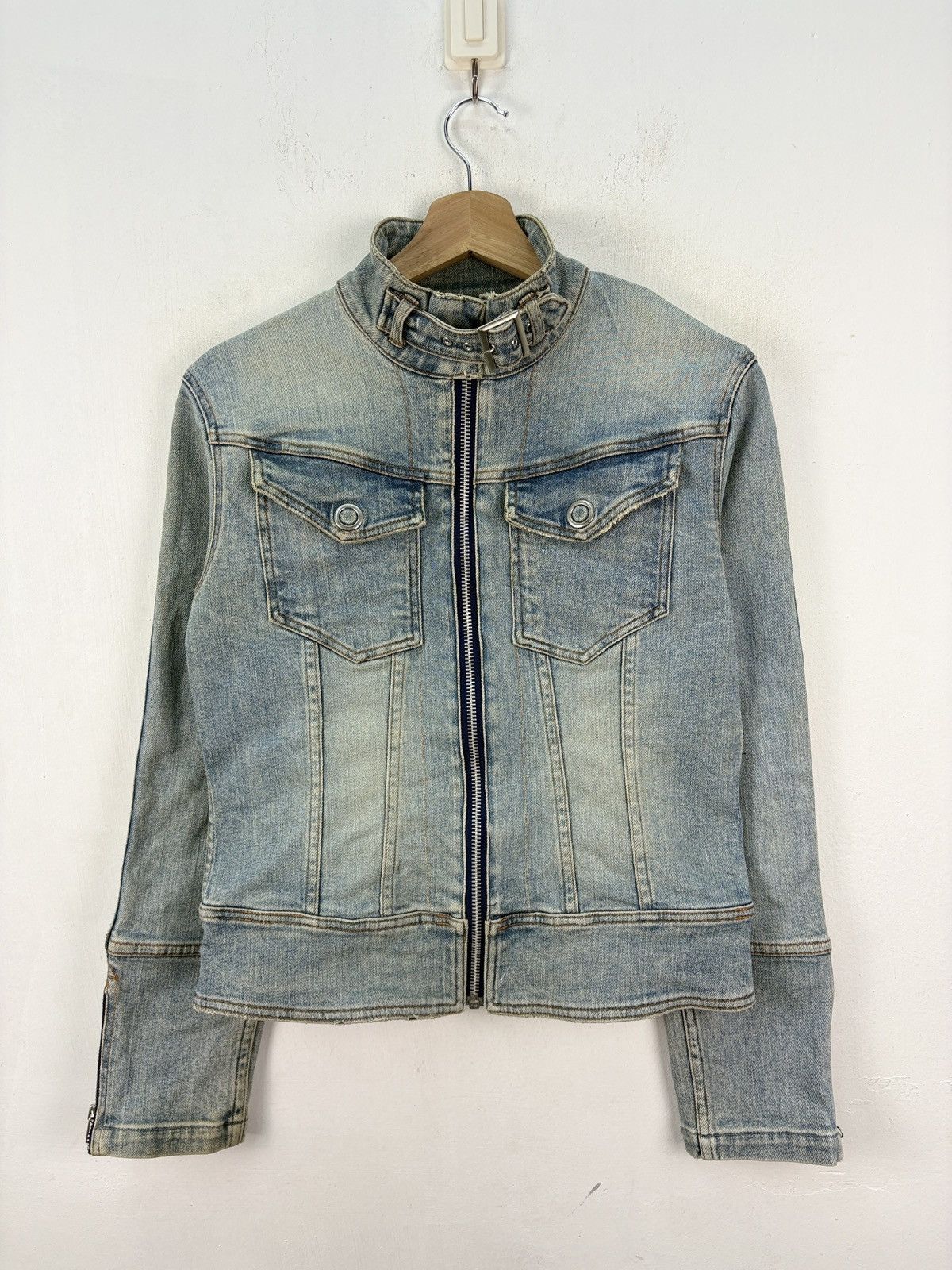 Japanese Brand Vintage japanese rider denim jacket faded wash motorsport Size US M / EU 48-50 / 2 - 1 Thumbnail