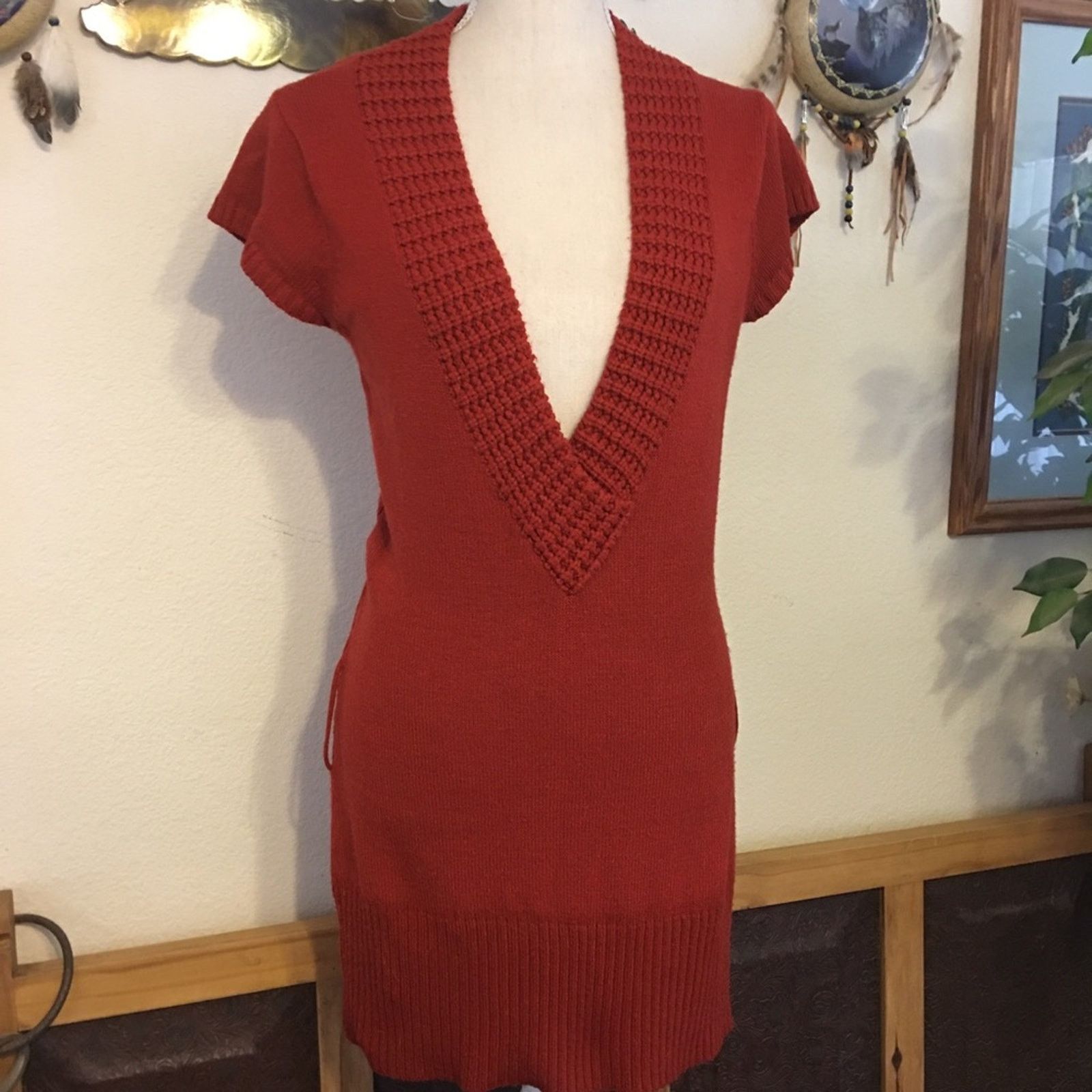 Other It’s Our Time fall orange v neck belted sweater Size L / US 10 / IT 46 - 4 Thumbnail