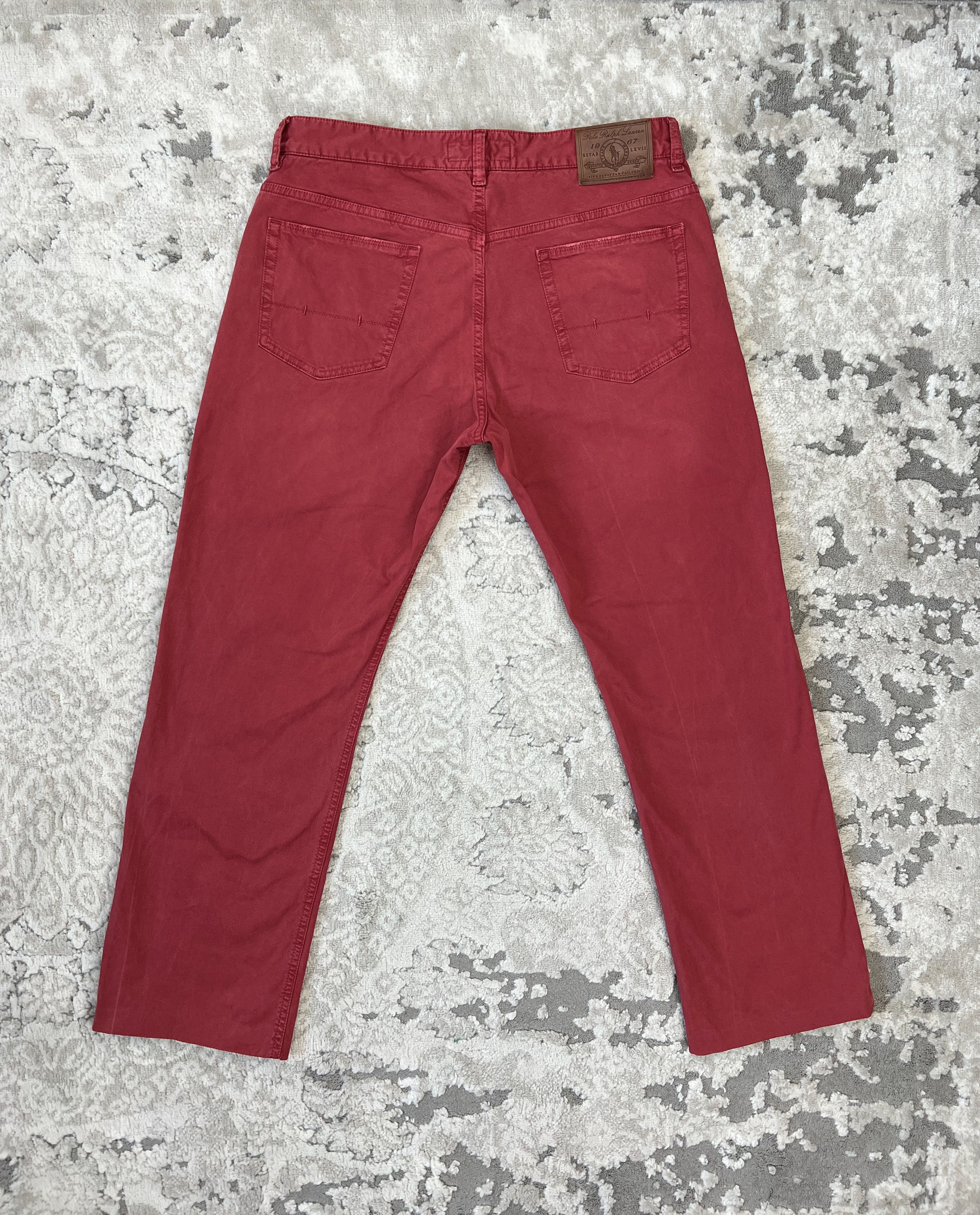 Polo Ralph Lauren × Ralph Lauren Polo Ralph Lauren Straight Burgundy Italian Fabrics Pants 34 Size US 34 / EU 50 - 7 Thumbnail