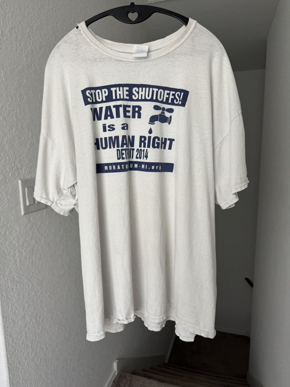 Vintage detroit thrashed human rights stop ERD distressed oversized Size US XXL / EU 58 / 5 - 2 Thumbnail