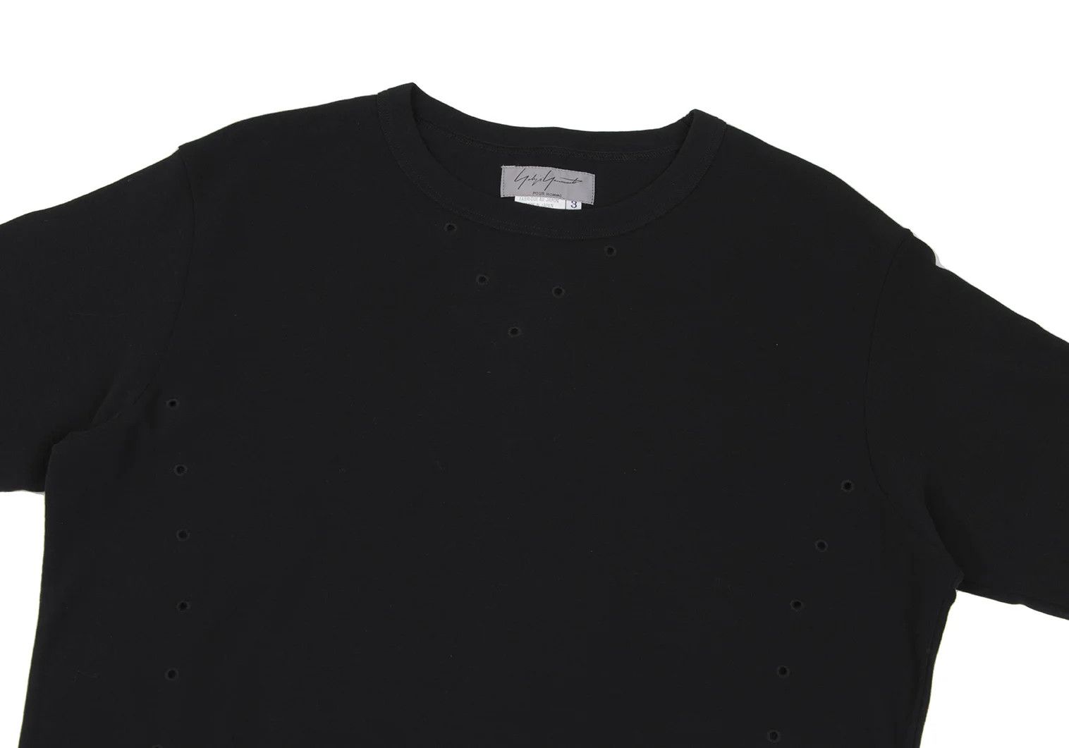 Yohji Yamamoto Yohji Yamamoto Cotton Blend Pinhole T-Shirt Size US L / EU 52-54 / 3 - 2 Thumbnail