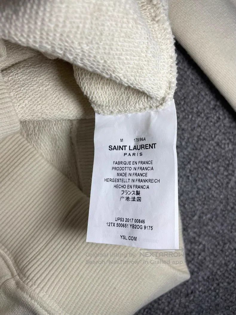 Saint Laurent Paris Saint Laurent Paris Off-White Round Neck Palm Tree Hoodie Size US M / EU 48-50 / 2 - 5 Thumbnail