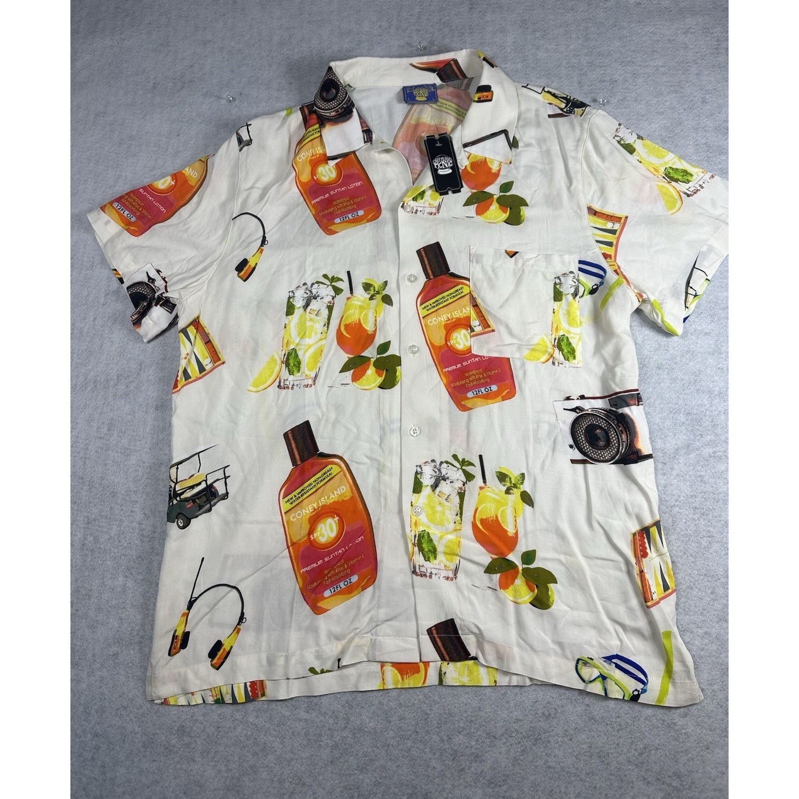 Other Coney Island Shirt Men's Hawaiian Shirt Button Up Picnic NWT Size US L / EU 52-54 / 3 - 1 Thumbnail