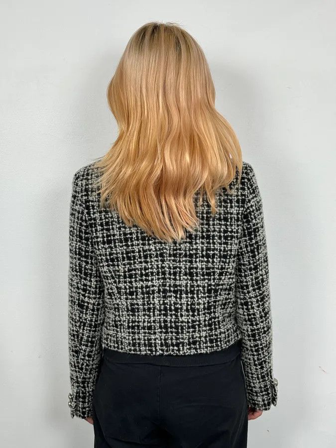 Versace Versace Black & White Tweed Classy Jacket Size S / US 4 / IT 40 - 2 Thumbnail