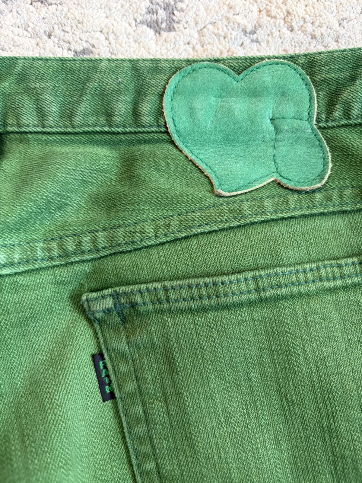 Number (N)ine AW05 Green Pain Denim Size US 31 - 7 Thumbnail