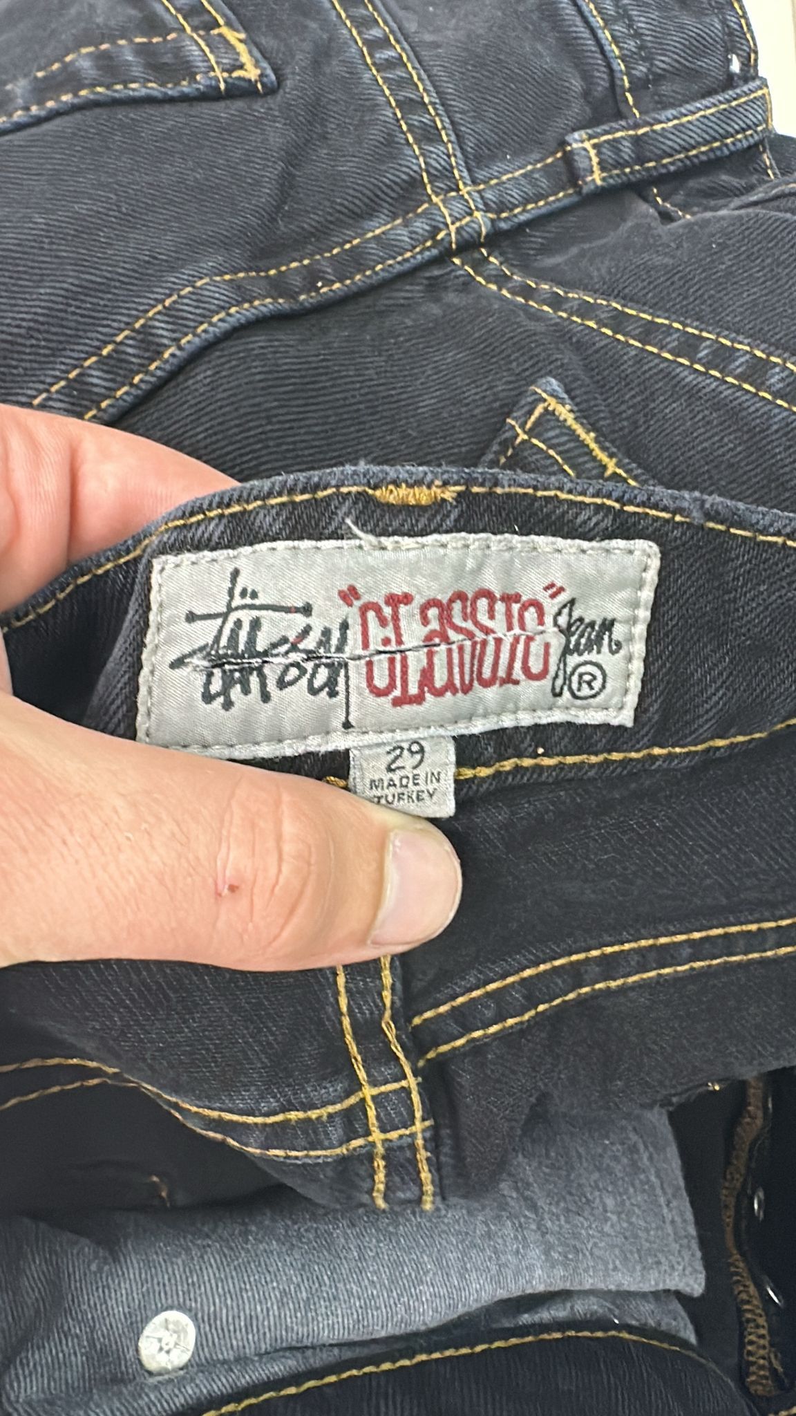 Stussy × Vintage Stüssy Classic Jean Size 29 Washed Black Size US 29 - 6 Thumbnail