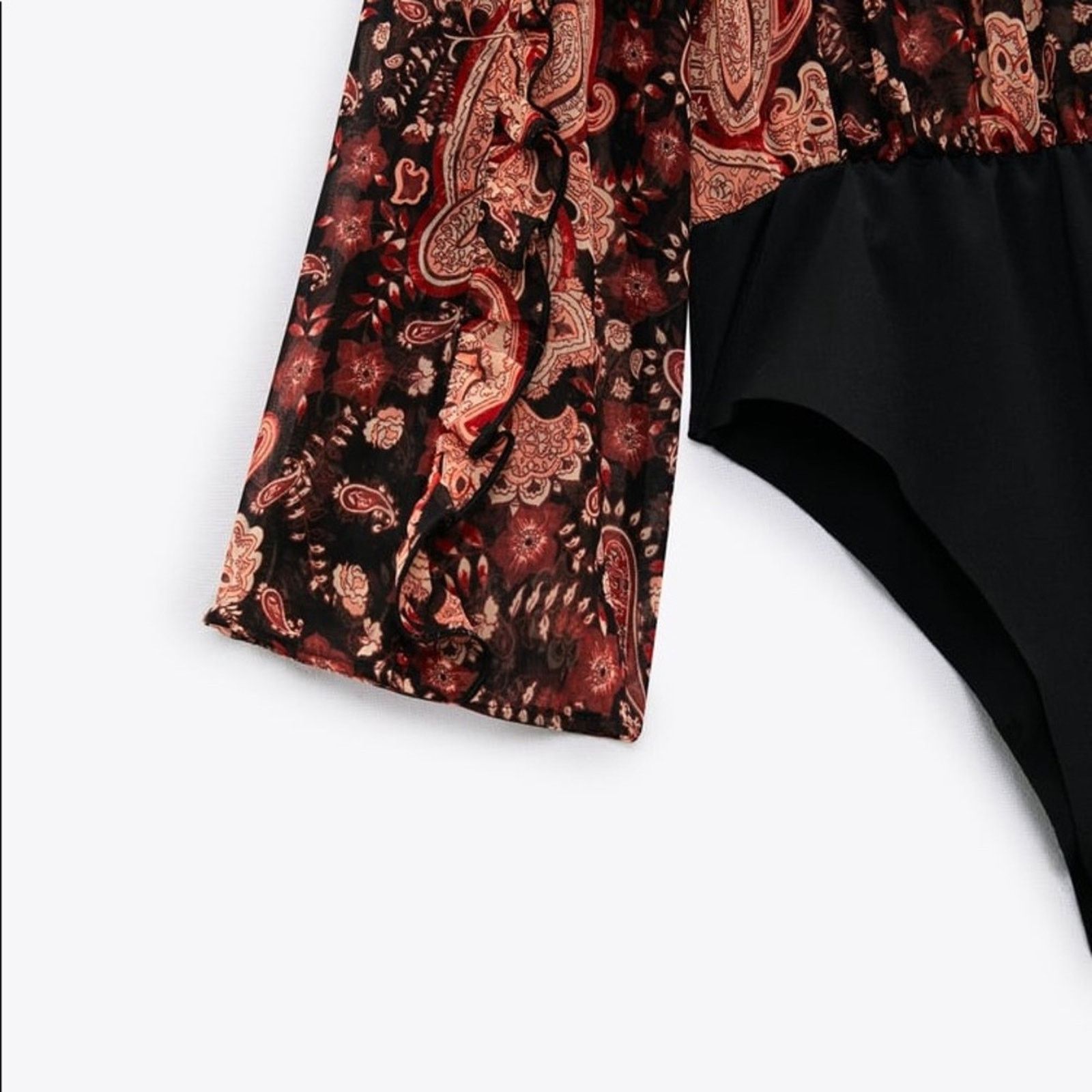 Zara ZARA PRINTED RUFFLED BODYSUIT MULTICOLORED Size M / US 6-8 / IT 42-44 - 9 Thumbnail