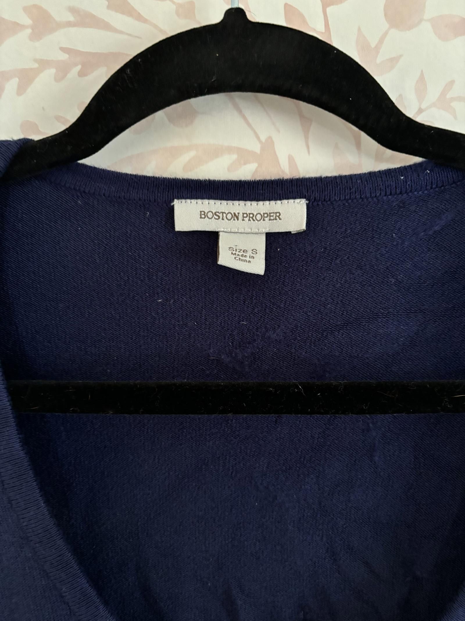 Designer EUC Boston Proper Knit Long Sleeve Dress -Size 8 - Navy Blue Size M / US 6-8 / IT 42-44 - 2 Thumbnail