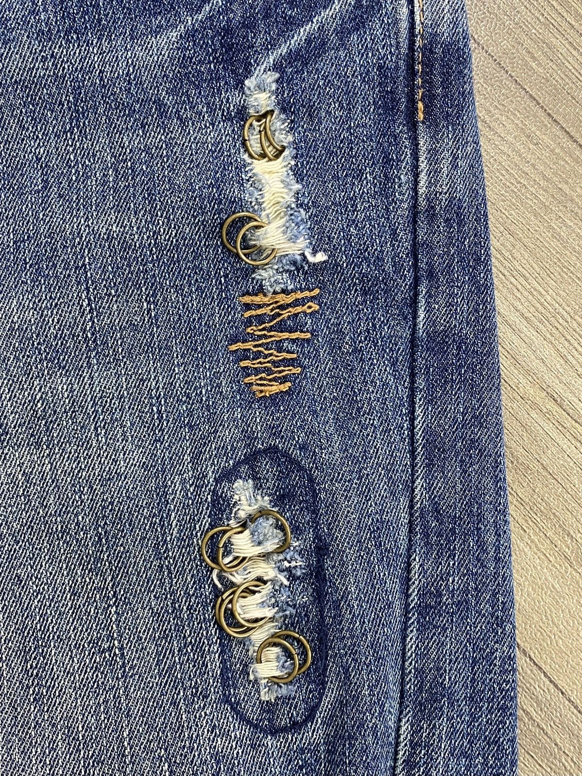 If Six Was Nine 2000s Jungle Storm Distressed Punk Lgb Mudmax Flared Jeans Size US 30 / EU 46 - 8 Thumbnail