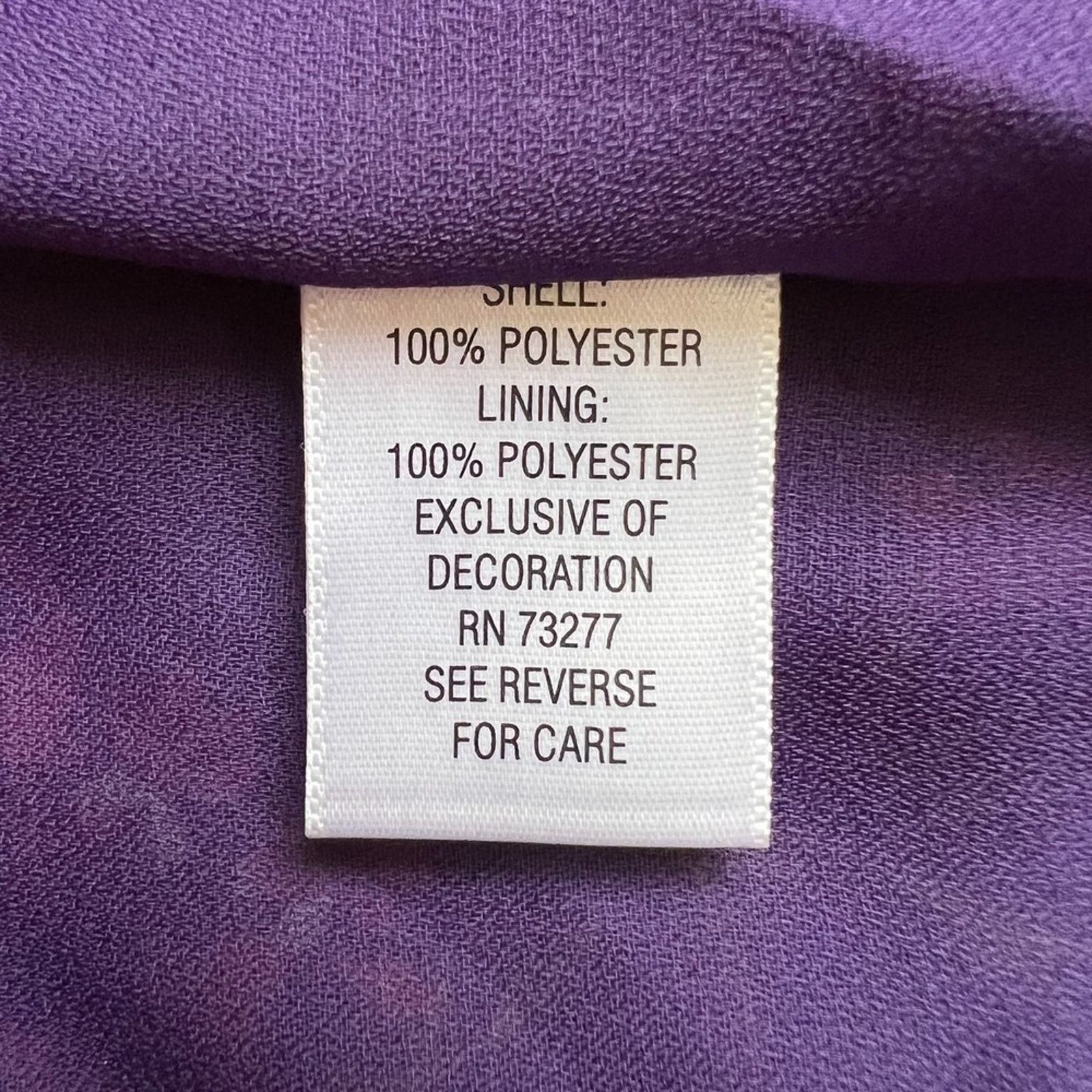 Apt. 9 Apt.9 Purple Floral Peasant Ruffled Short Sleeve Blouse, PM Size M / US 6-8 / IT 42-44 - 7 Thumbnail