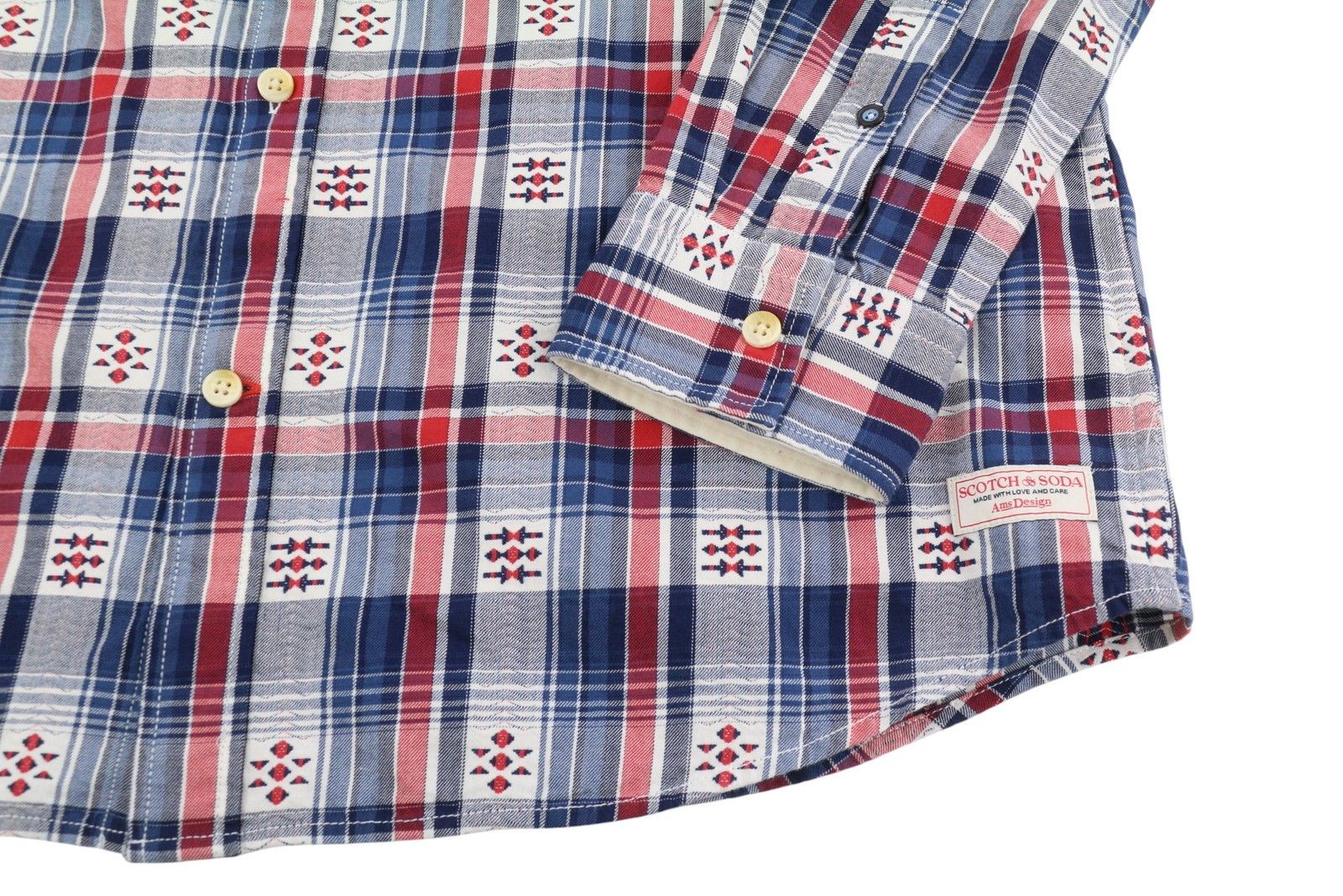 Scotch & Soda M Blue Red Check Button-Down Shirt 88516 Size US M / EU 48-50 / 2 - 5 Thumbnail
