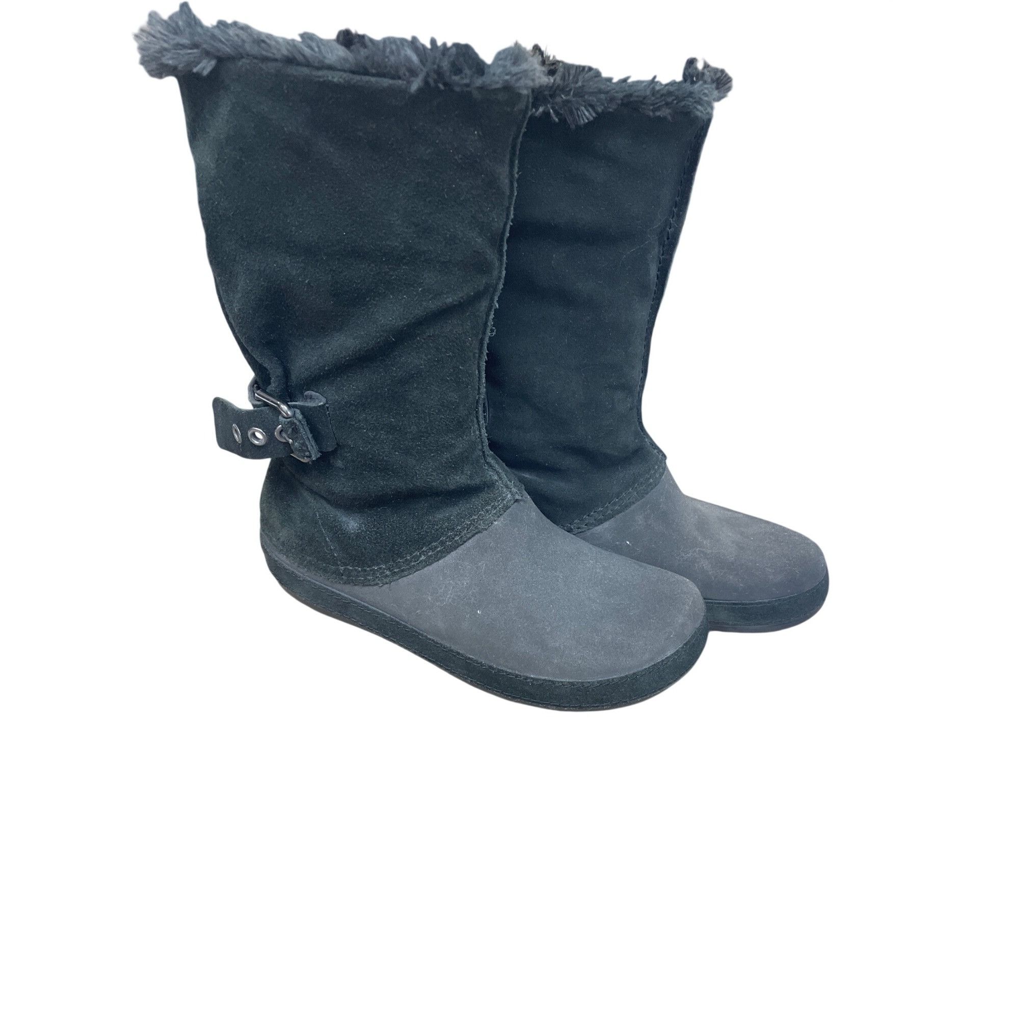 Crocs Crocs Faux Leather Fur Lined Womans Black Mid Calf Winter b Size US 8 / IT 38 - 17 Thumbnail