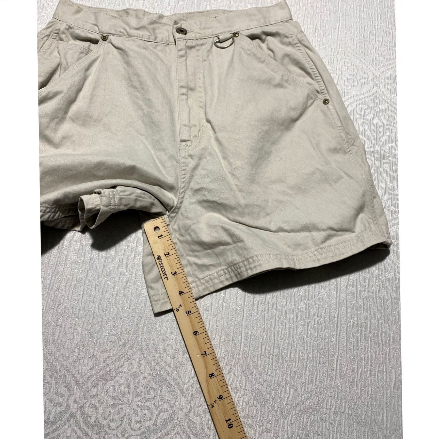 Vintage Sonoma Womens Khaki Carpenter Shorts High Rise Cotton Size 12 Tall Beige Size 29" - 5 Thumbnail