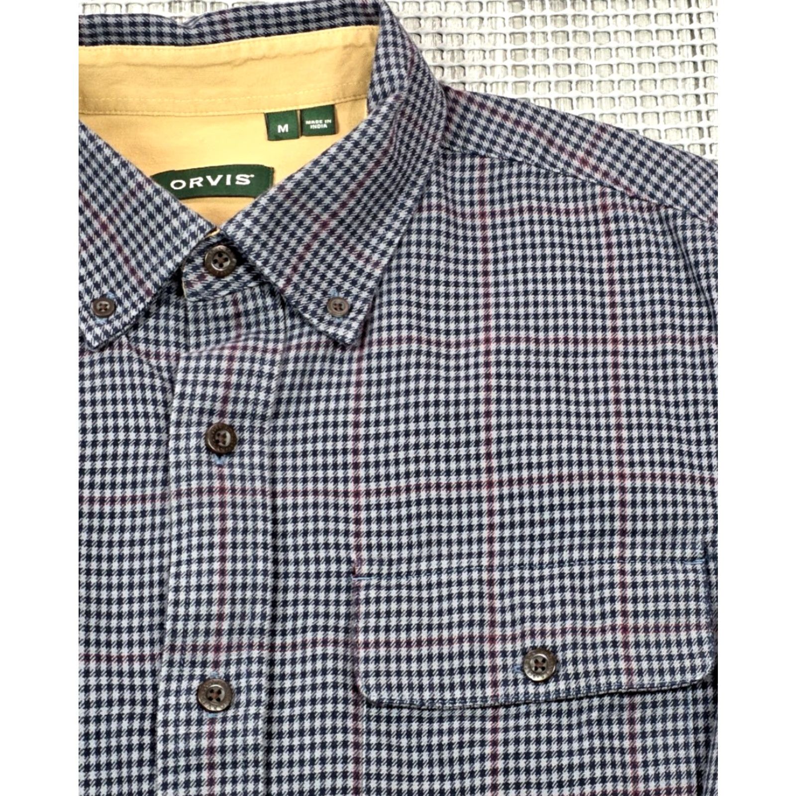Orvis Orvis Plaid Gray M Flannel Men Long Sleeve Button Up Shirt Houndstooth Twill Size US M / EU 48-50 / 2 - 5 Thumbnail