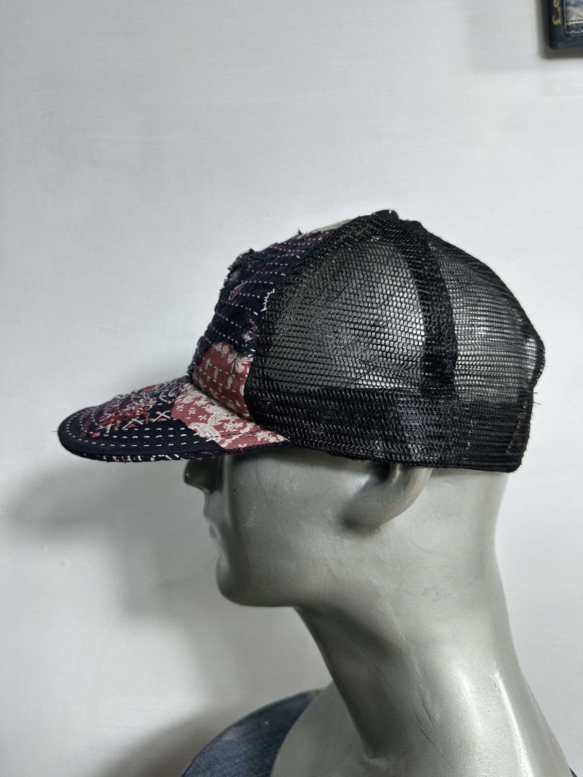 Handmade Custom Made Distressed Paisley Patchwork Boro Trucker hats Size ONE SIZE - 12 Thumbnail