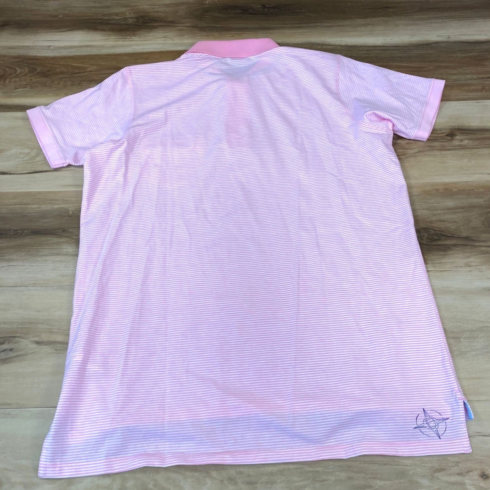 Vintage B. Draddy USA Mens Small Pink White Striped Pima Cotton Stretch Golf Polo Shirt Size US S / EU 44-46 / 1 - 8 Thumbnail