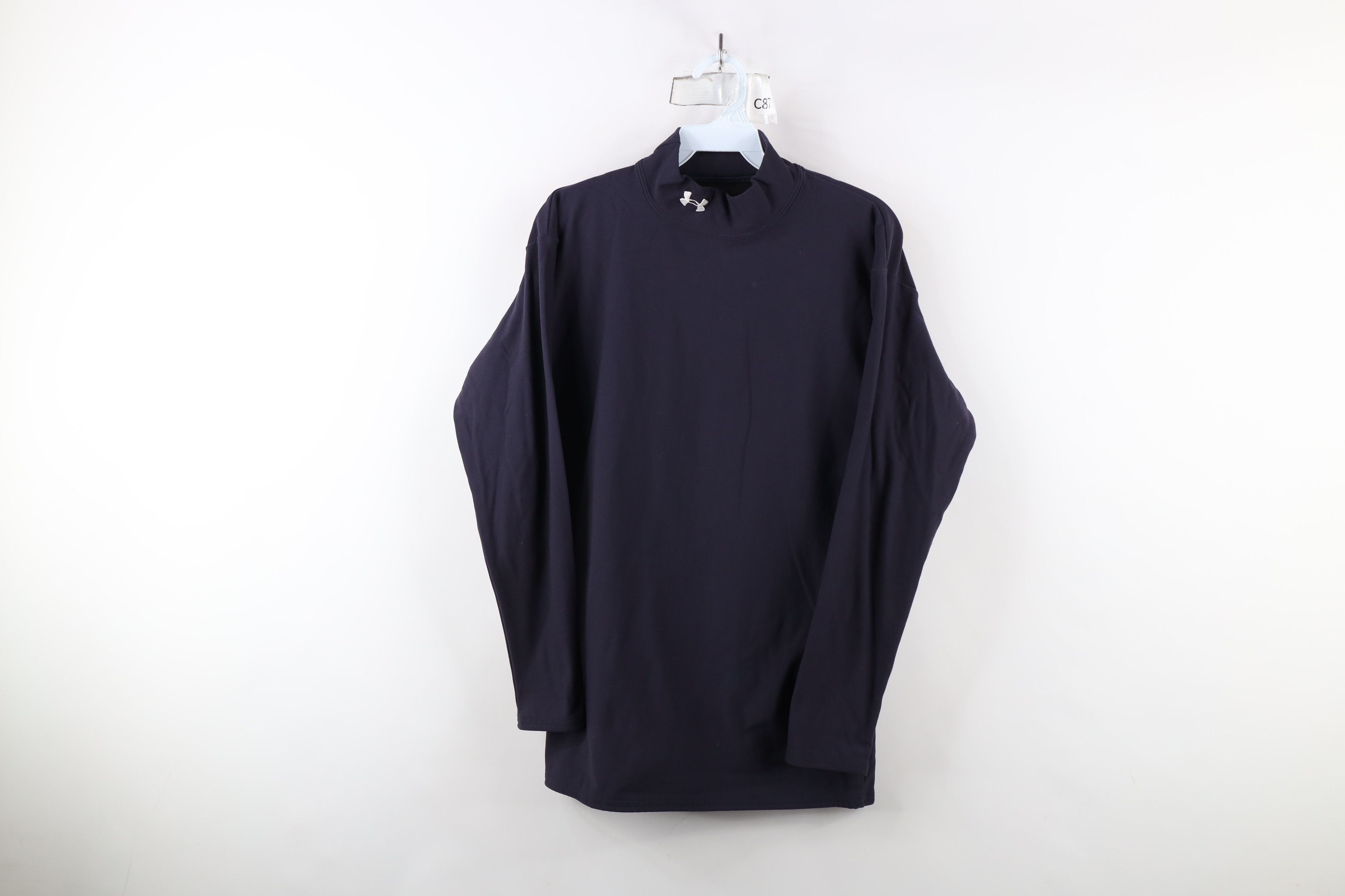 Under Armour × Vintage Vintage Under Armour Compression Mock Neck T-Shirt Navy Blue Size US XL / EU 56 / 4 - 1 Thumbnail