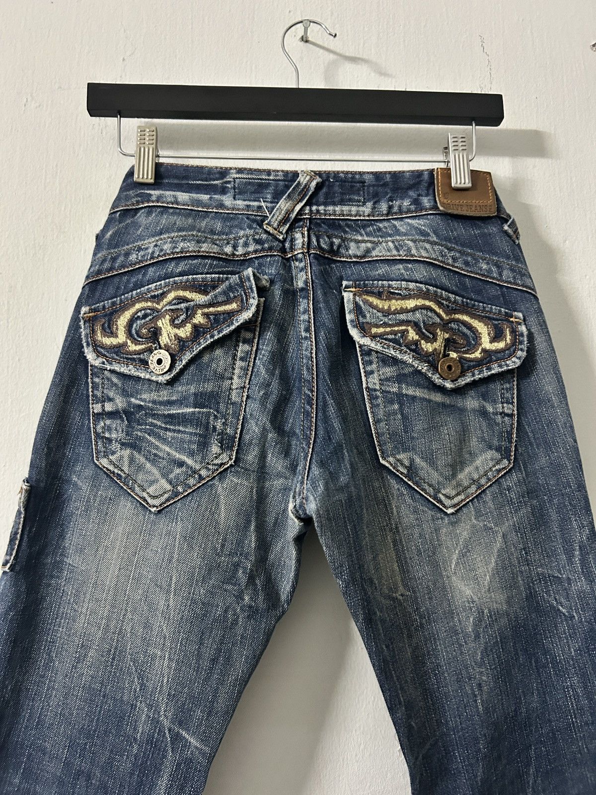 If Six Was Nine Flared whiskered fade embroidered pocket japanese denim Size 29" - 8 Thumbnail