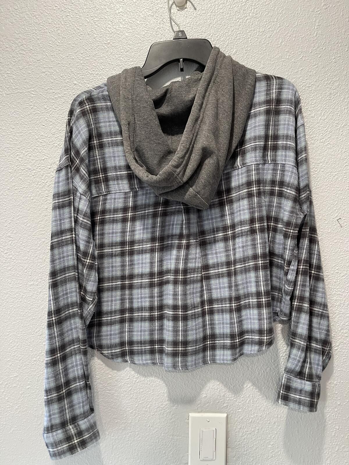 Aeropostale Aeropostale Small Plaid Hooded Shirt Jacket Size S / US 4 / IT 40 - 2 Thumbnail