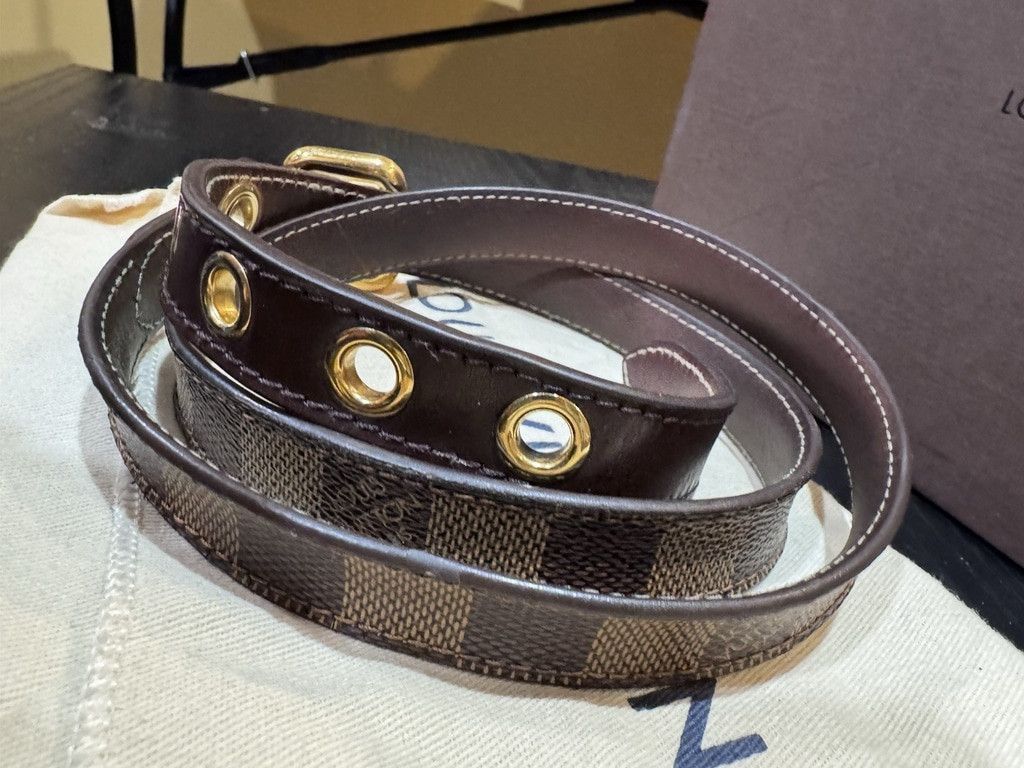 Louis Vuitton Louis Vuitton Damier Ebene Canvas Leather 25mm Belt 90/36 Size ONE SIZE - 1 Thumbnail