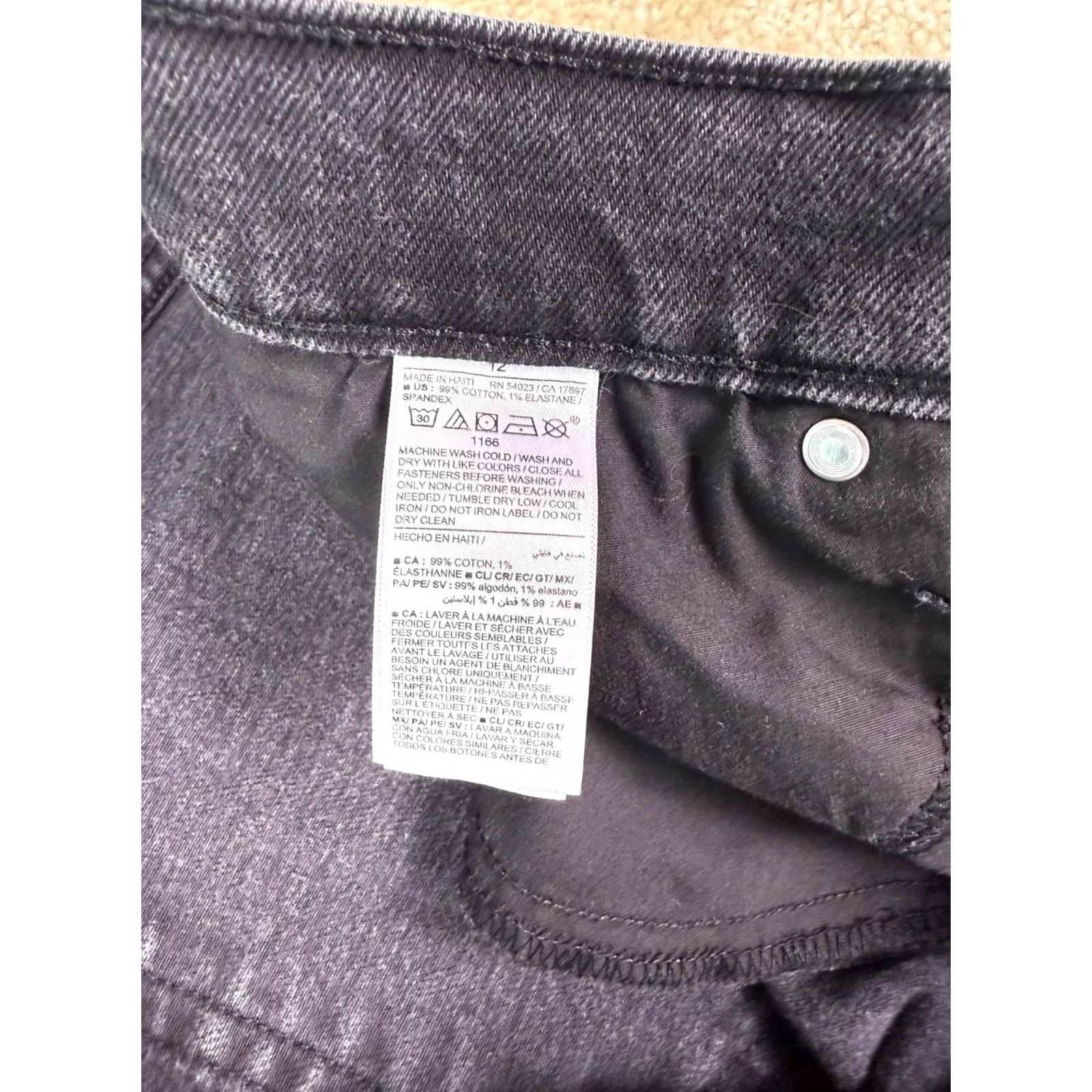 Old Navy Old Navy Jeans Womens Size 12 High Rise OG Straight Leg Black Grey Raw Hem E194 Size 34" / US 12 / IT 48 - 5 Thumbnail