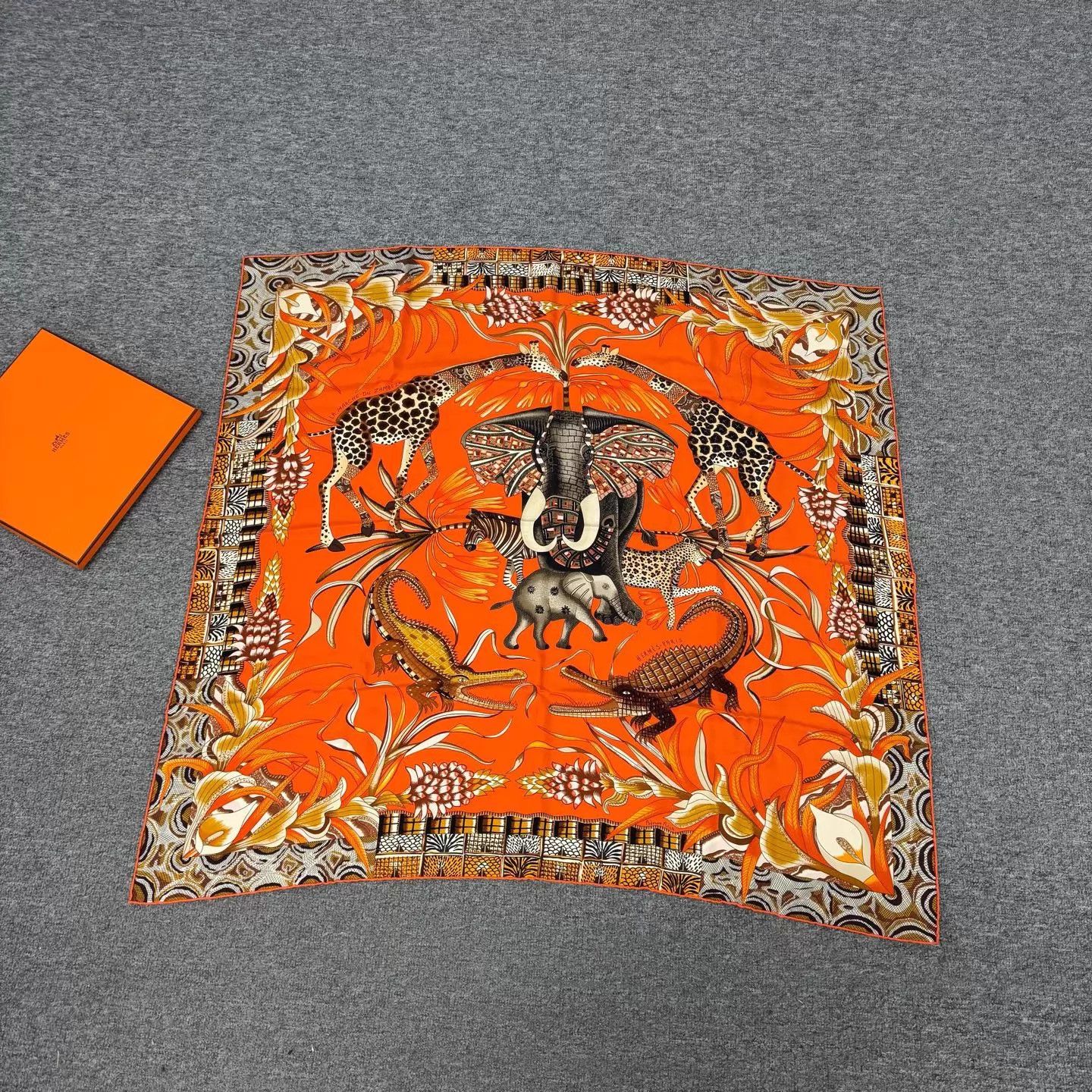 Hermes Hermes Zambezi Celebration Silk Scarf 99 New Animal Print Size ONE SIZE - 1 Thumbnail