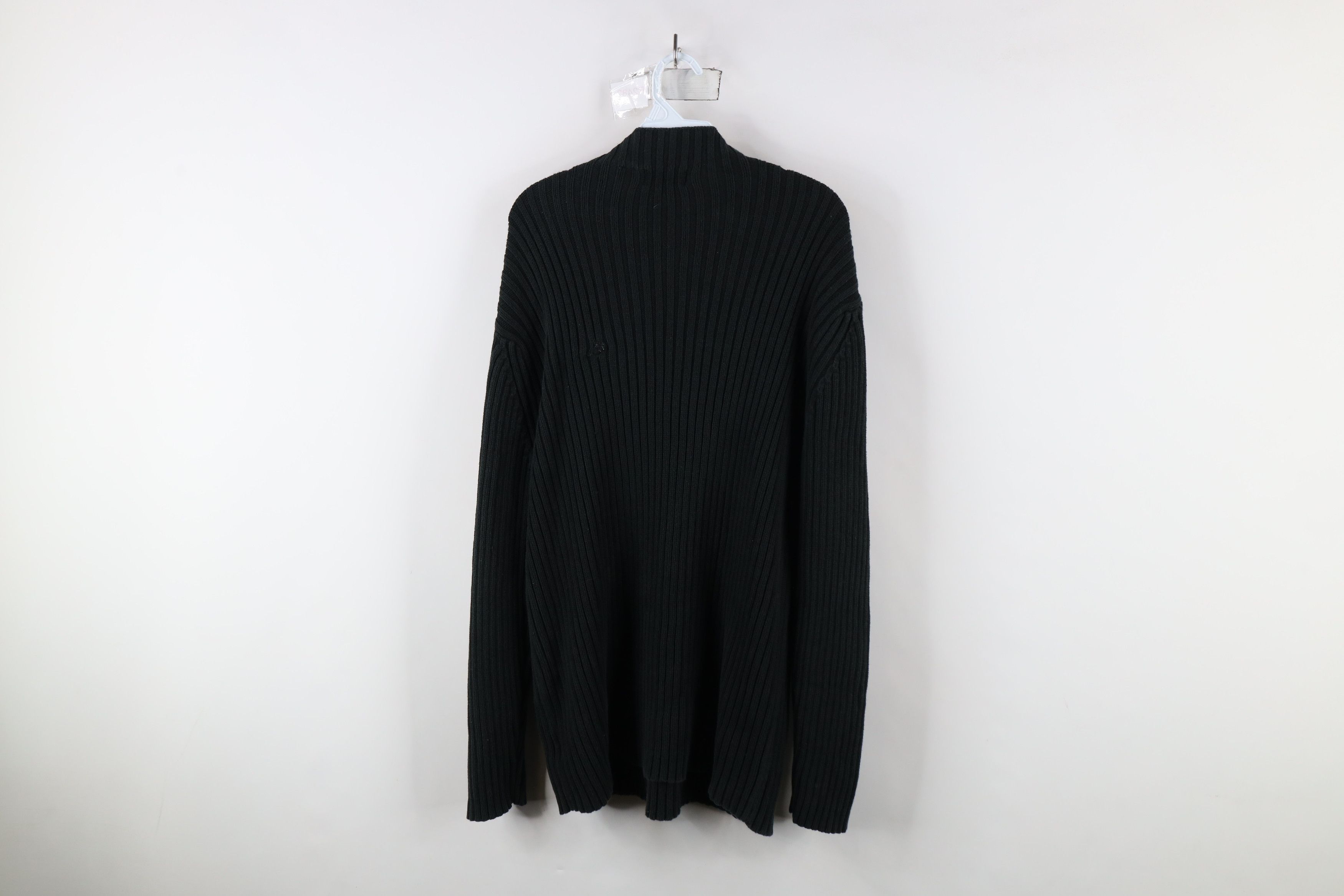 Vintage Vintage 90s Streetwear Chunky Ribbed Knit Sweater Black Size US L / EU 52-54 / 3 - 9 Thumbnail