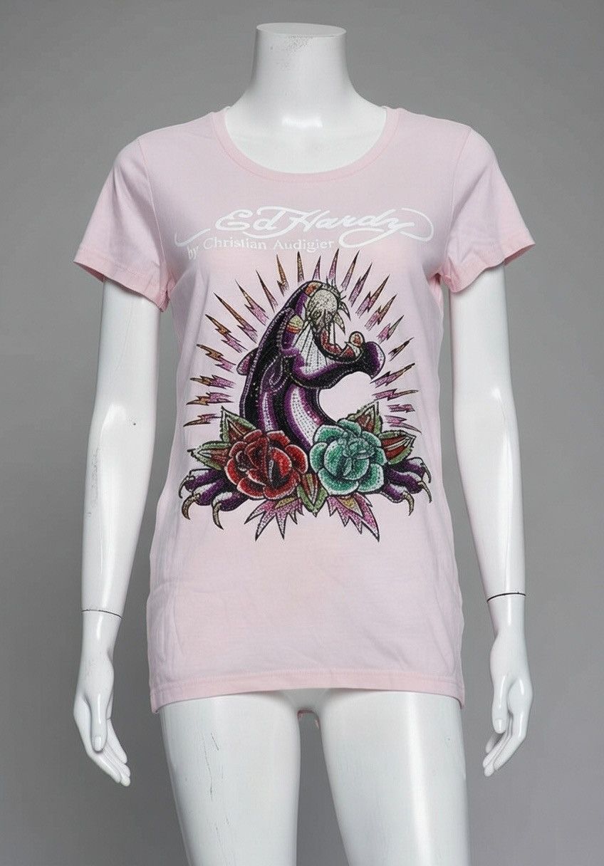 Ed Hardy Vintage Ed Hardy by Christian Audigier T Shirt tee y2k Size L / US 10 / IT 46 - 1 Thumbnail
