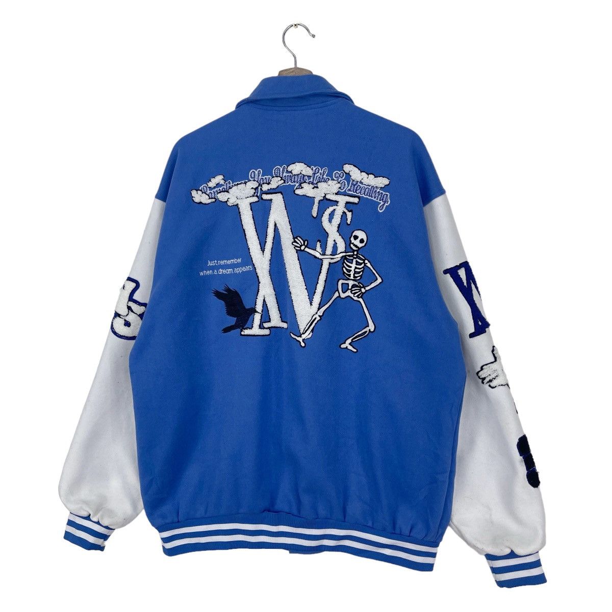 If Six Was Nine × Japanese Brand INS Skeletons Blue Hip Hop Varsity Size US L / EU 52-54 / 3 - 5 Thumbnail