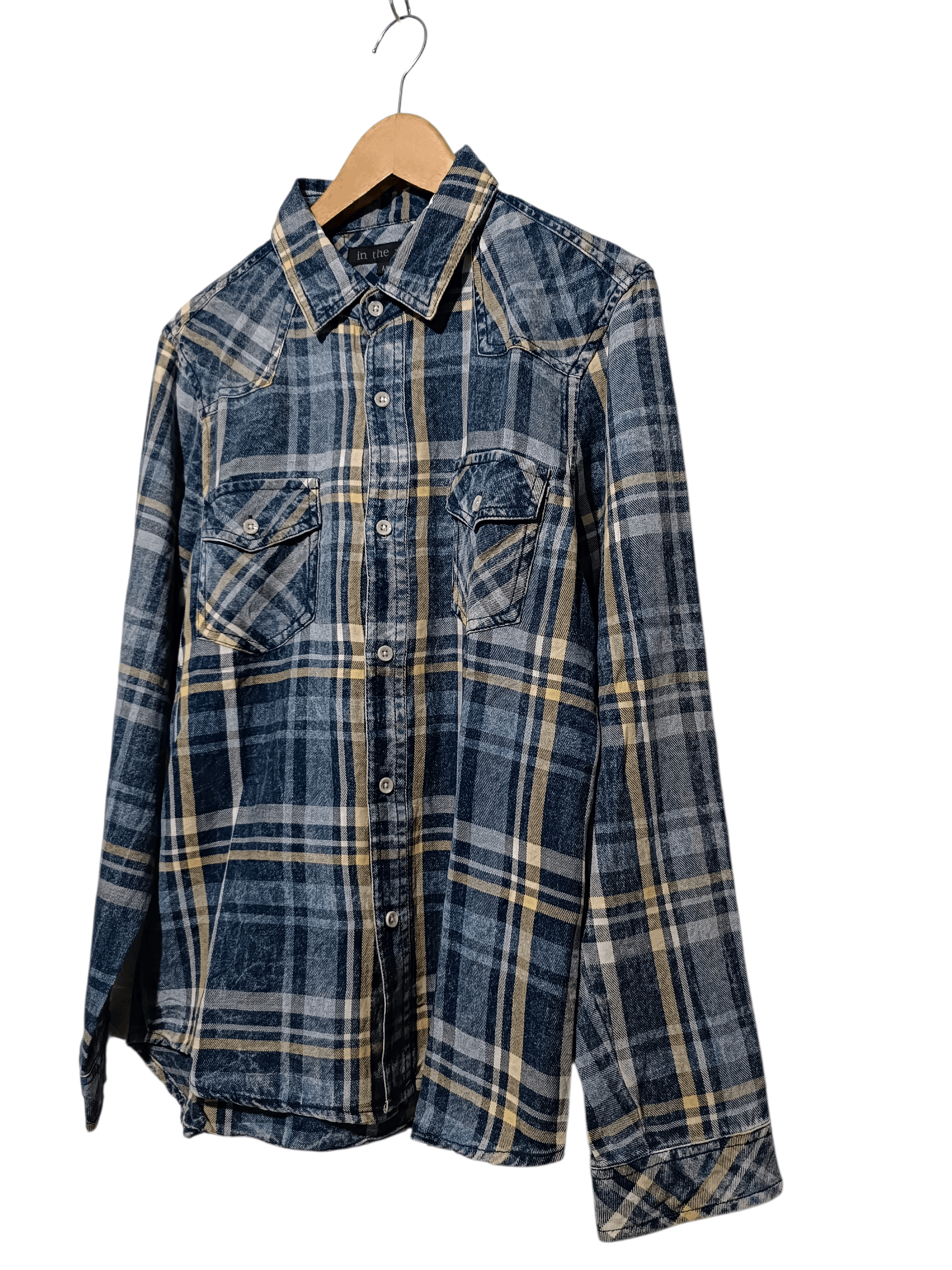 In The Attic In The Attic Check Denim Indigo Shirt Size US M / EU 48-50 / 2 - 2 Thumbnail
