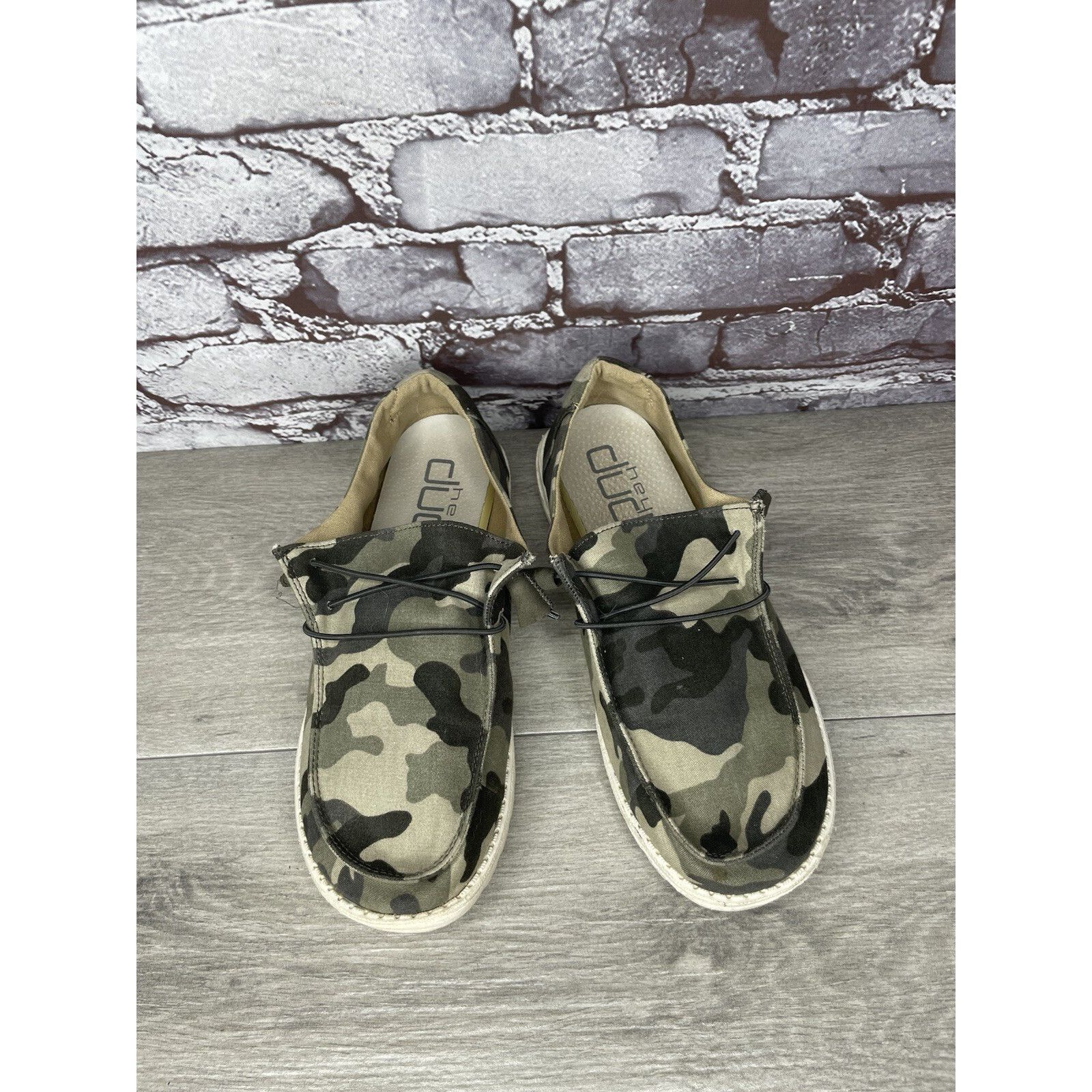 Other Hey Dude Wendy Camo Green Brown Canvas Sneakers Shoes Women' Size US 9 / IT 39 - 10 Thumbnail