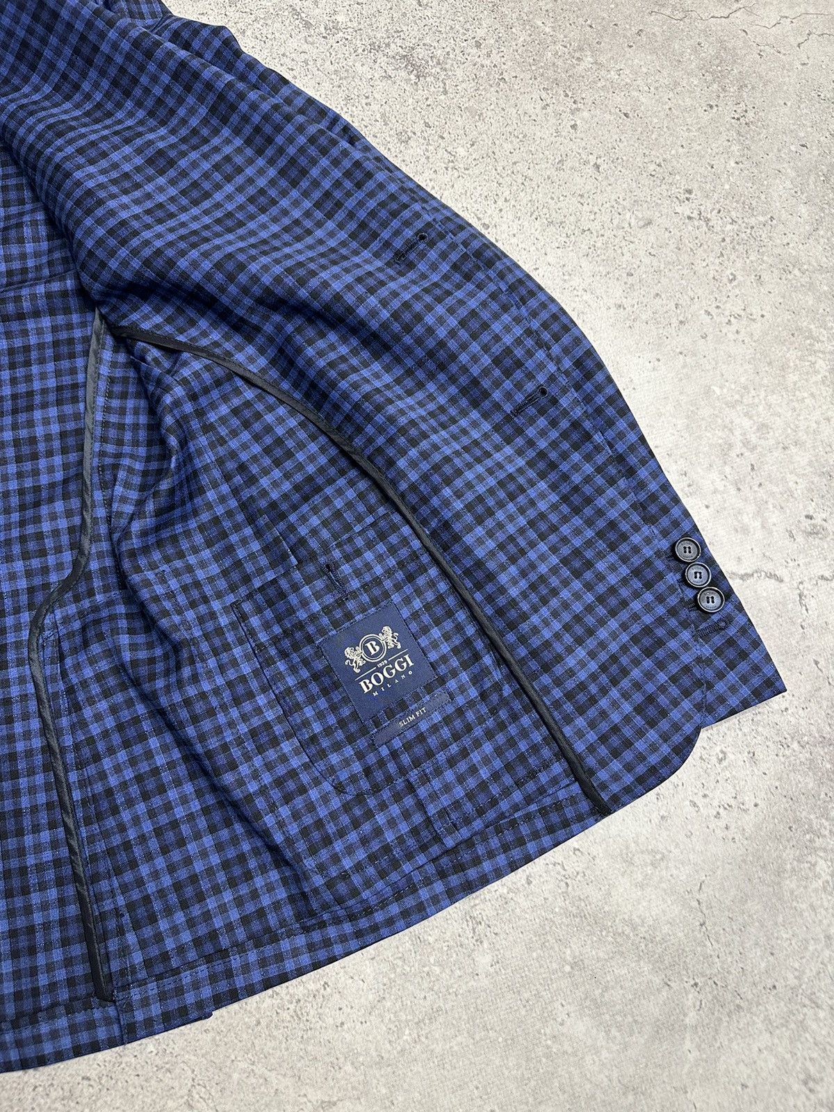 Boggi Boggi Milano Reda 1865 Blue Plaid Light Wool Button Blazer Size US S / EU 44-46 / 1 - 10 Thumbnail