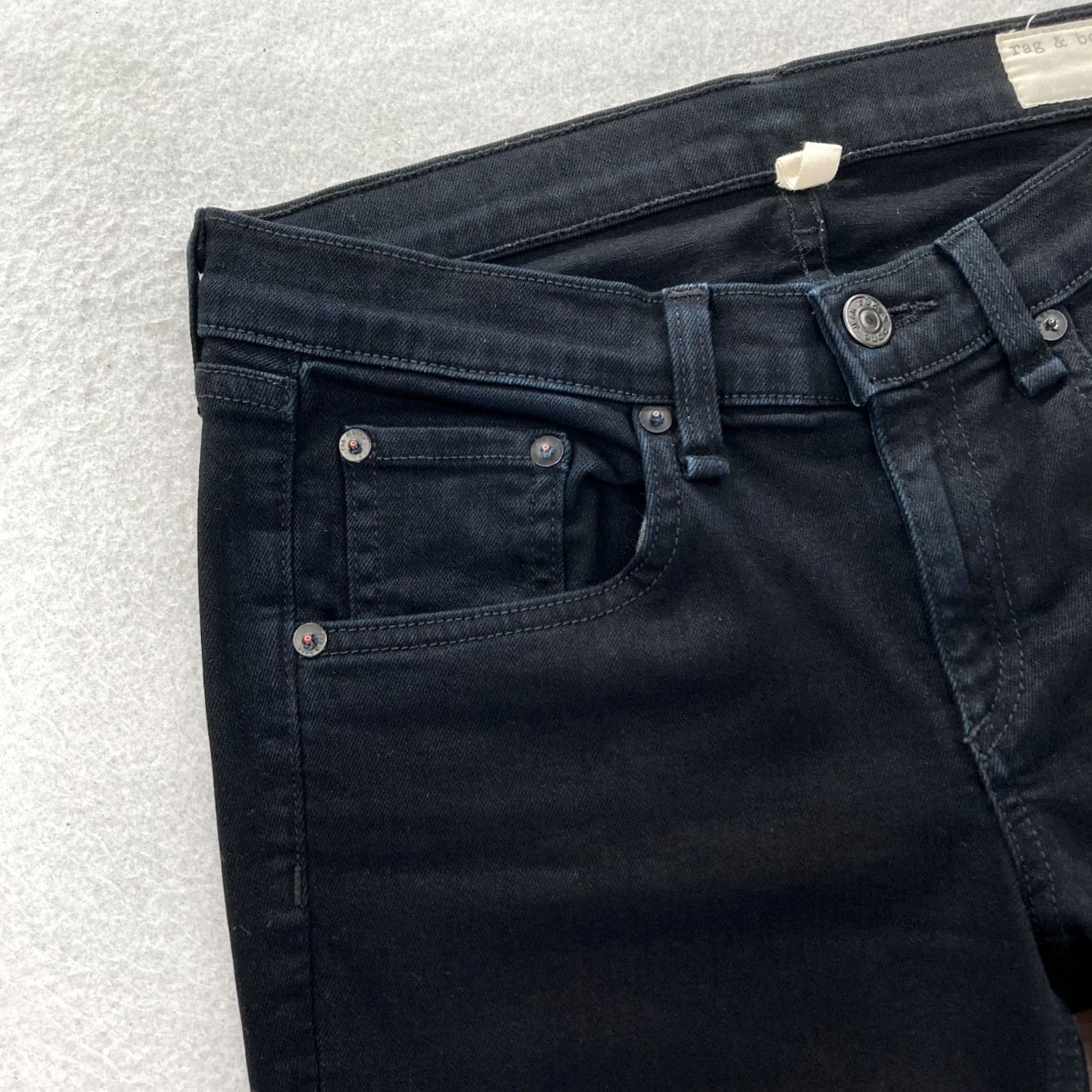 Rag & Bone Rag & Bone Jeans Women's 26 Black Stretch Denim Low Rise Ankle Pants Size 28" / US 6 / IT 42 - 3 Thumbnail