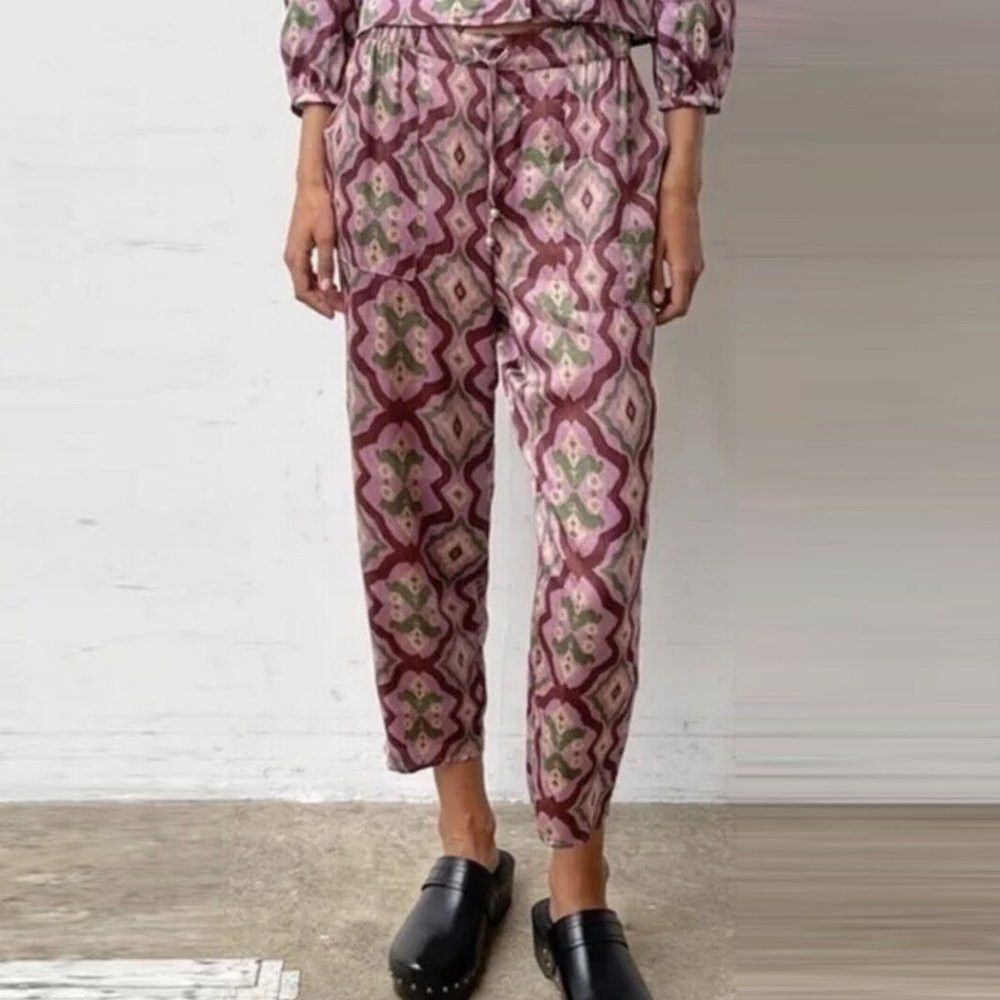 Zara New Zara Satin Viscose Elastic Waist Drawstring Pants Size Size 32" / US 10 / IT 46 - 1 Thumbnail