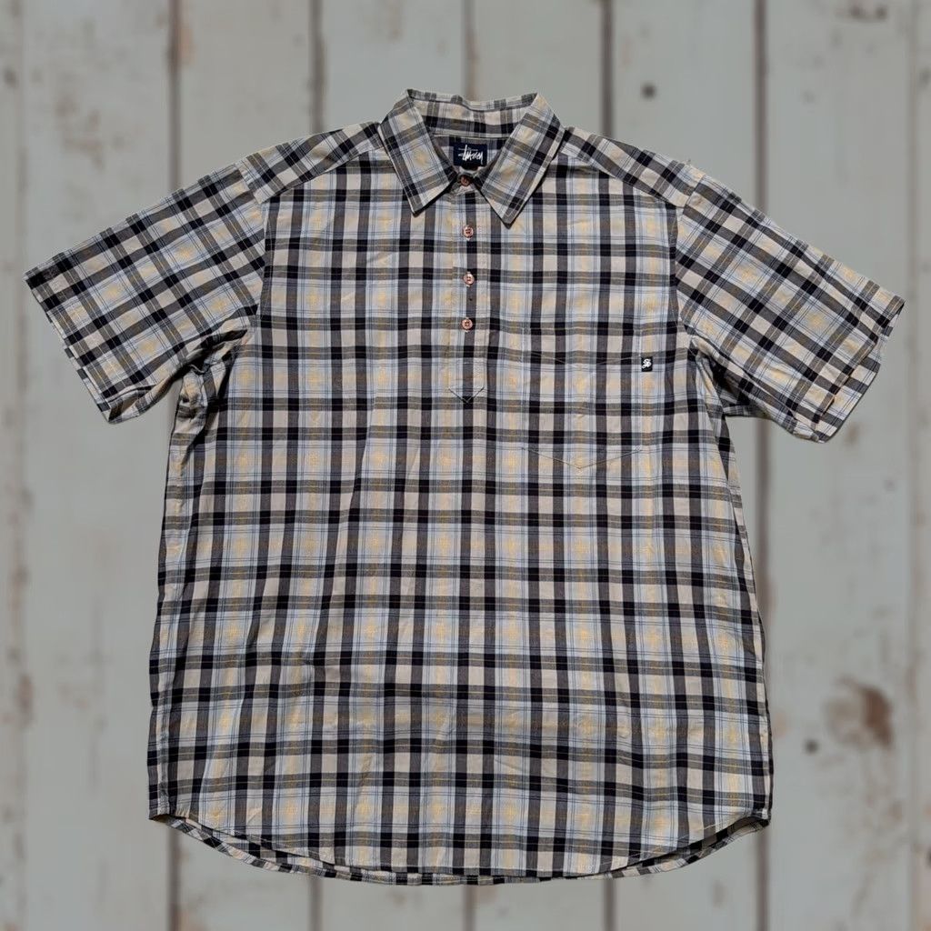 Vintage Vintage Stussy Plaid Flannel Pullover Button Shirt Made USA Skate Streetwear L (L) Size US L / EU 52-54 / 3 - 1 Thumbnail