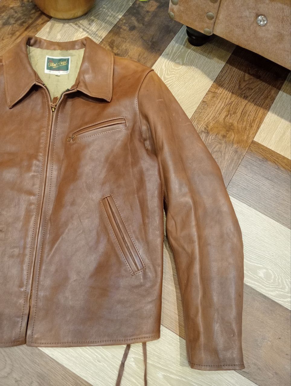 The Flat Head THE FLAT HEAD SINGLE RIDER HORSE LEATHER JACKET - SIZE 44 Size US XL / EU 56 / 4 - 5 Thumbnail