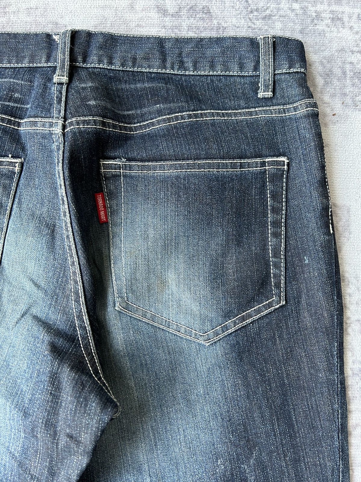 If Six Was Nine Tornado Mart Flared Blue Denim Jeans Size US 31 - 15 Thumbnail
