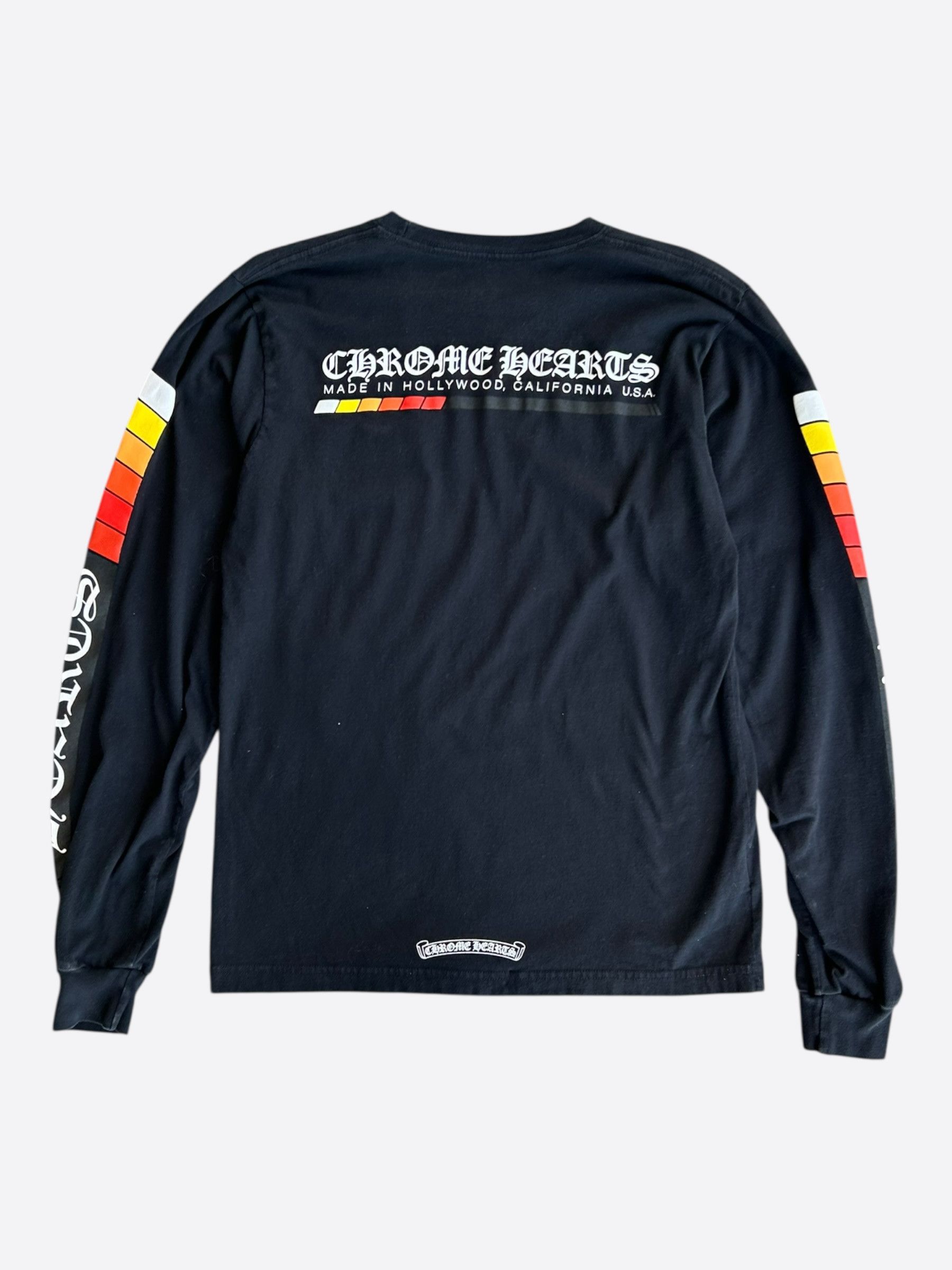 Chrome Hearts Chrome Hearts Black Racing Stripes Longsleeve T-Shirt Size US M / EU 48-50 / 2 - 2 Thumbnail