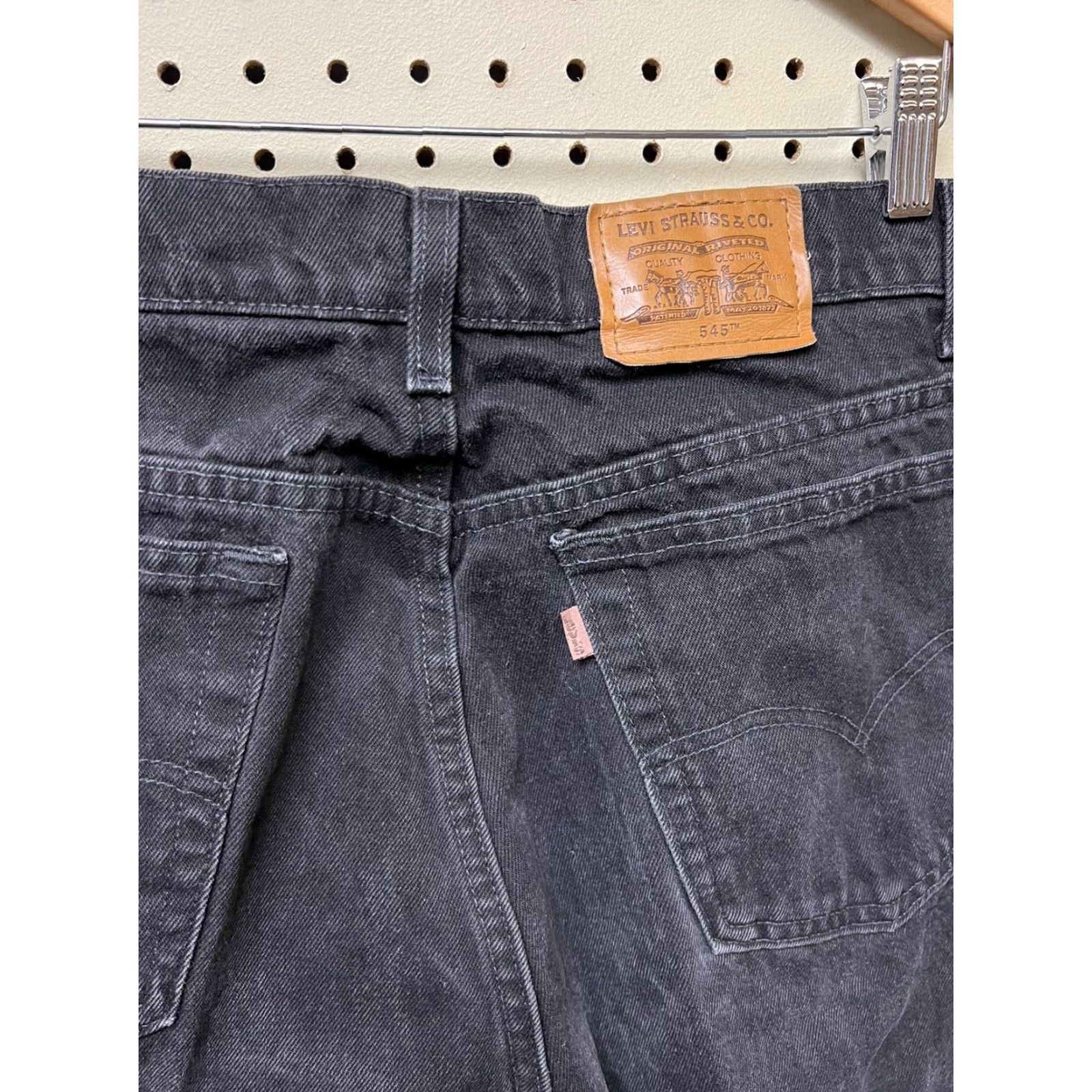 Levi's VINTAGE Levi's Jeans Mens 44 Black Loose Fit 545 Denim Pants 90s Casual 42x36 Mens Jeans Black 90s Levi's 545 Size US 44 / EU 60 - 2 Thumbnail