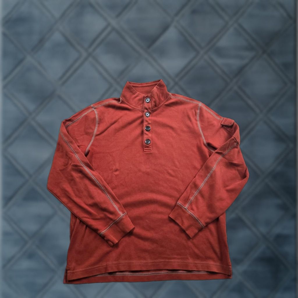 Banana Republic Banana Republic Shirt Mens M Rust Henley Pullover Long Sleeve Mock Neck Button Solid Cotton Jersey Size US M / EU 48-50 / 2 - 1 Thumbnail