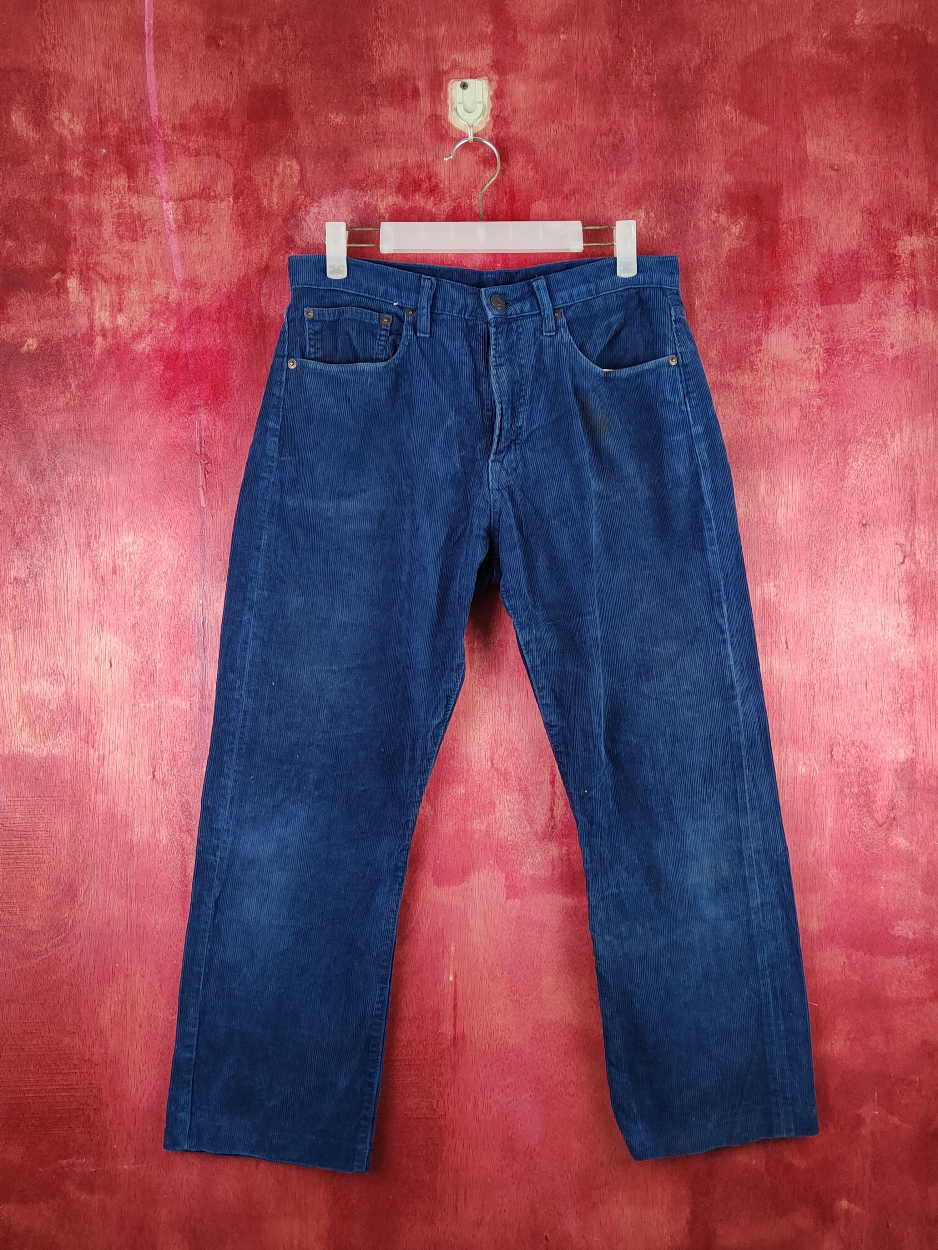 image of Corduroi Club x Vintage Gu Dark Blue Vintage Multipocket Corduroy Pants S1468, Men's (Size 31)