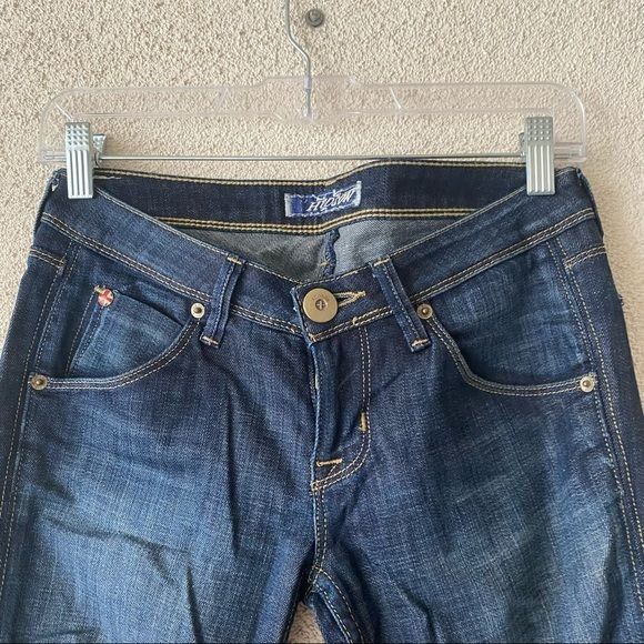 Hudson Hudson Womens Jeans Blue Straight Leg Dark Wash Solid Denim Size 25" / US 0 / IT 36 - 4 Thumbnail